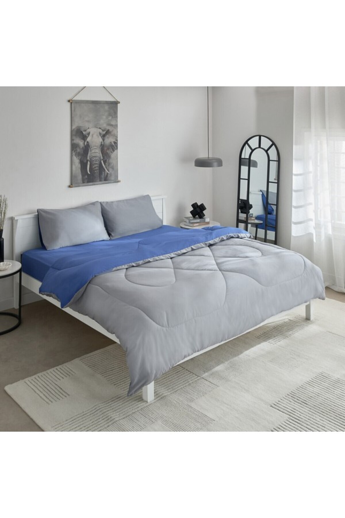 Home Box Derby 3-Piece Reversible Microfiber Queen Comforter Set 200x230 cm