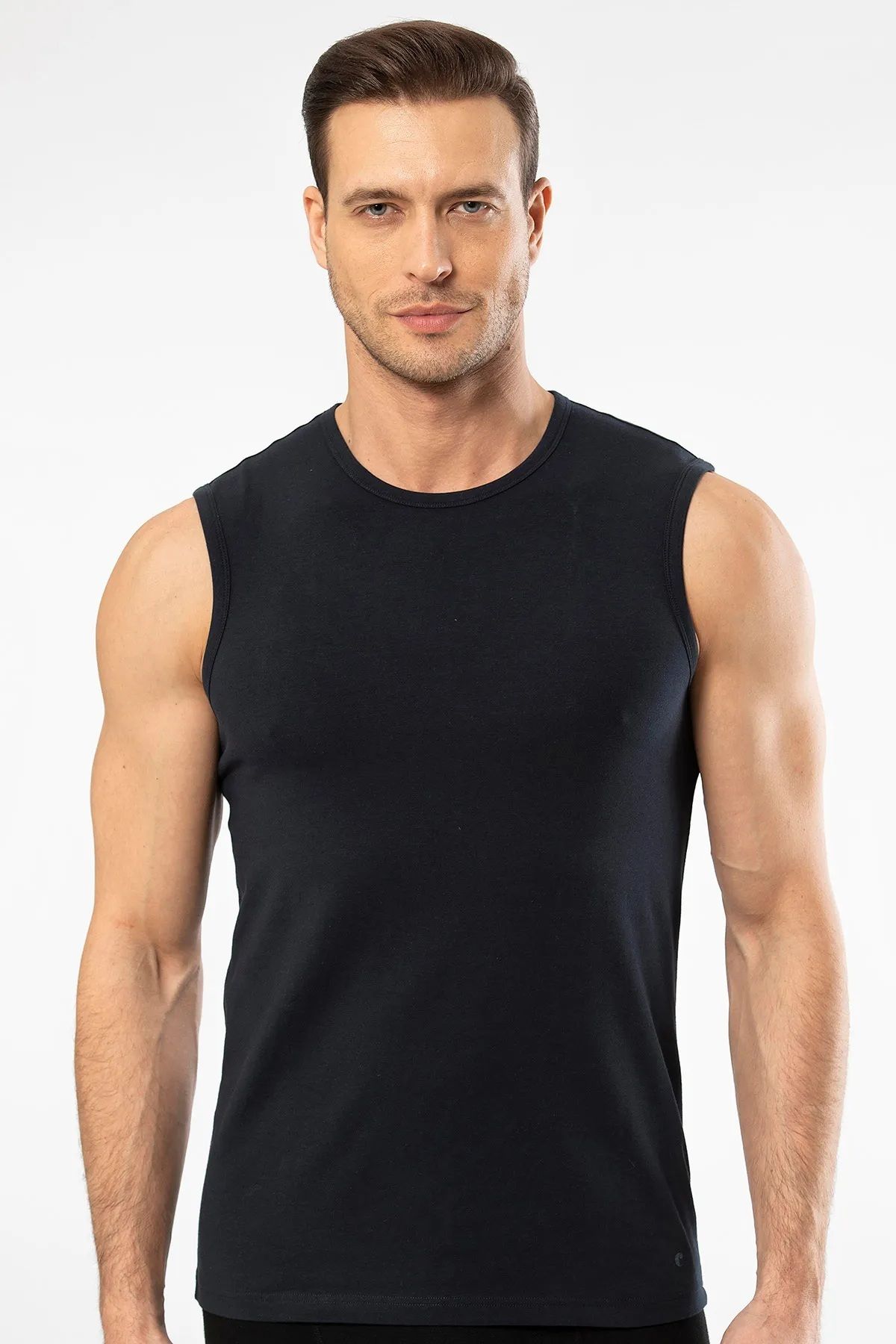 Cacharel-5 Pieces Men's Sports Tank Top with Zero Sleeve and Zero Collar, 95% Cotton, 5% Elastane 1