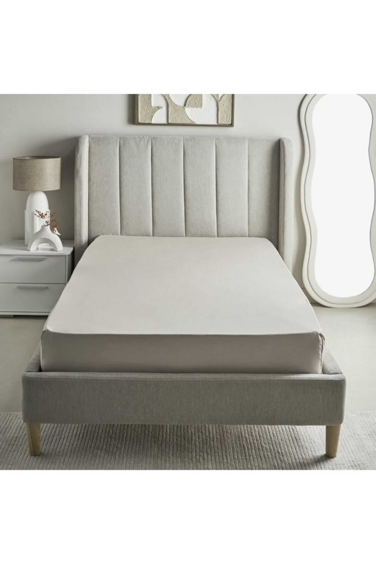 Home Box-Purely-percale 300TC Single Fitted Sheet 90x200+36 cm 1