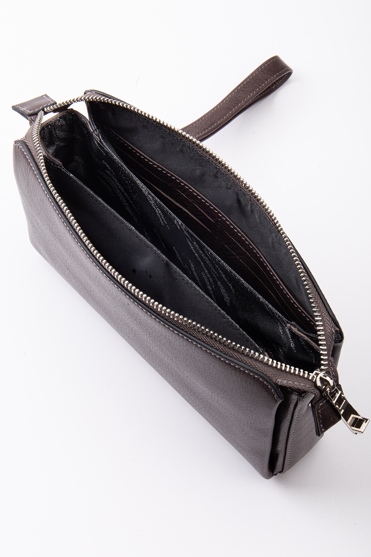 Niki Leather Blanc Hakiki Deri Fermuarlı Kilitli Portföy görsel 4