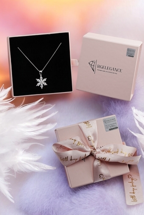 RGELEGANCE Premium Accessories 925 Ayar Gerçek Gümüş Sevgiliye Hediye Gümüş L...