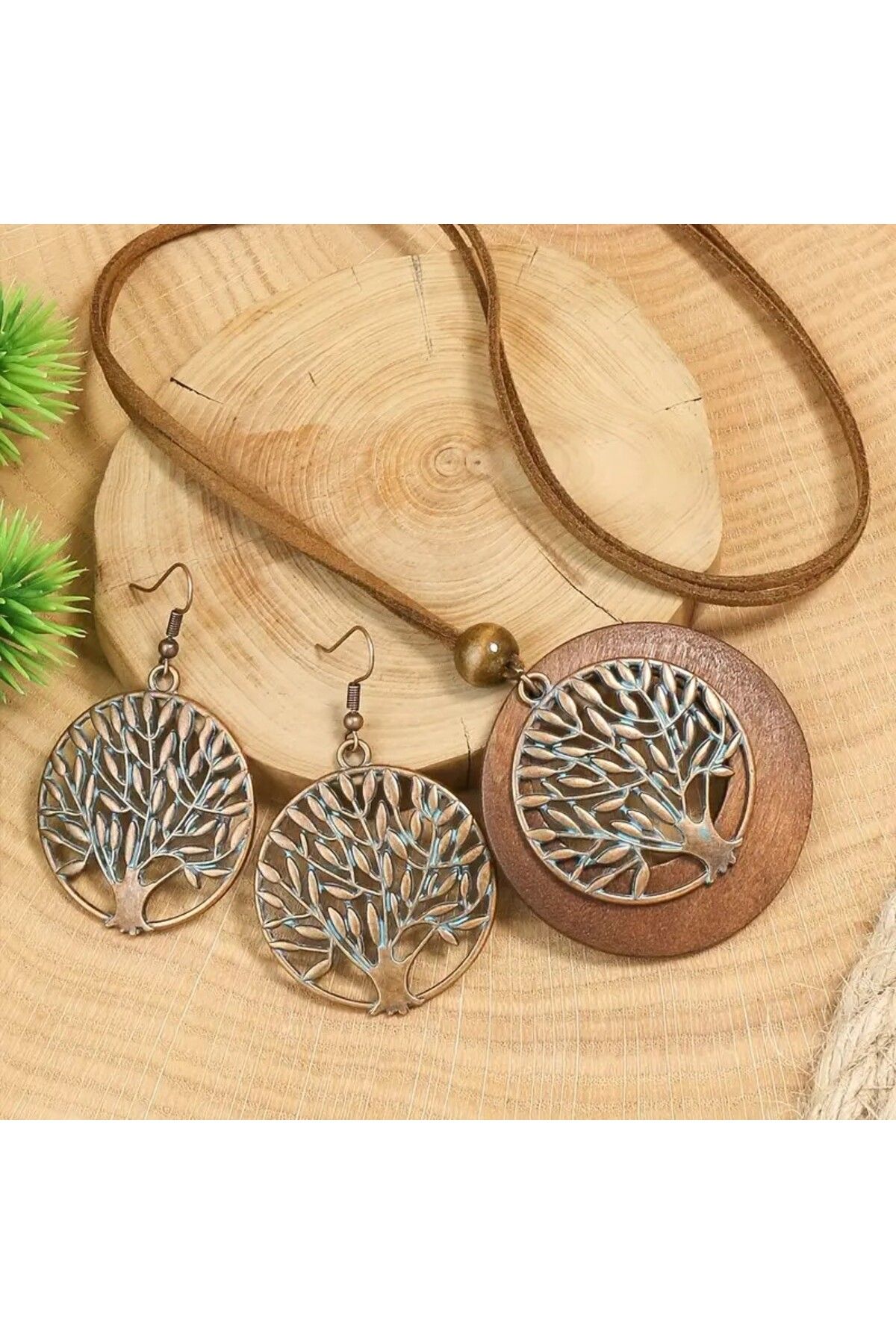 Bohem Hayat Ağacı Kolye ve Küpe - 3