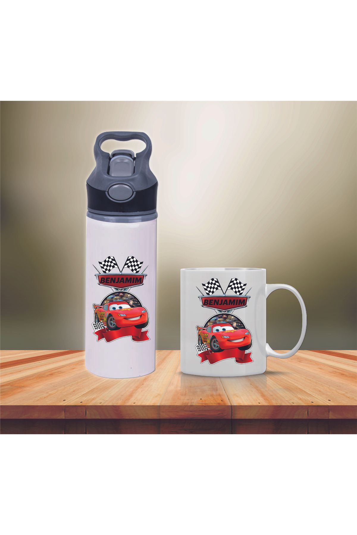 DKDZ SHOP-Lightning Macquen Printed Metal Water Bottle with Straw and Mug Cup-003 1
