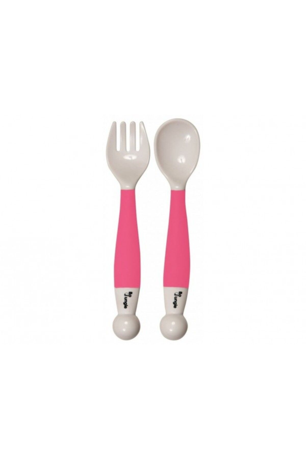 OEM Set Tacamuri Copii Bo Jungle Lingurita Si Furculita Roz Flexibile - One Size