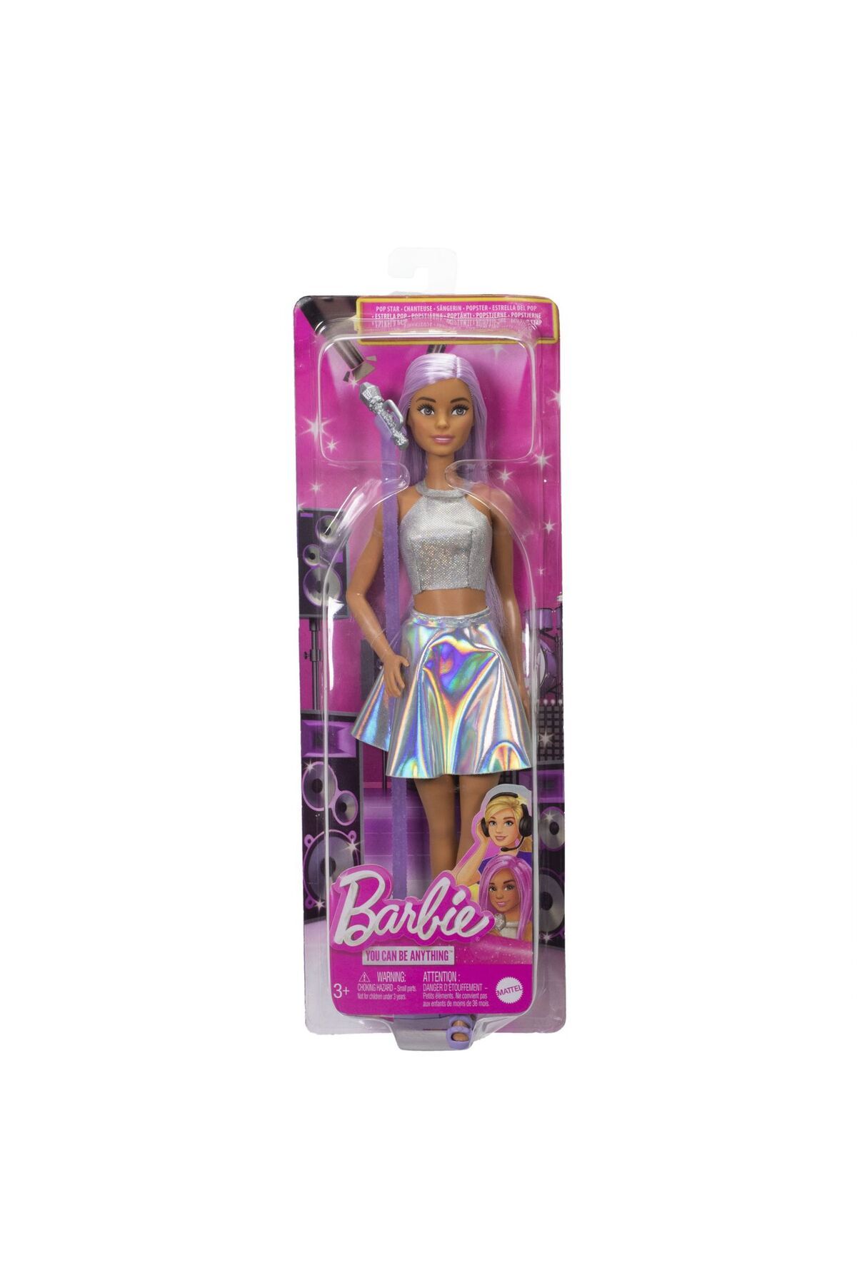 mattel Barbie Papusa Barbie You Can Be Set Barbie Star Pop Si Microfon - One Size