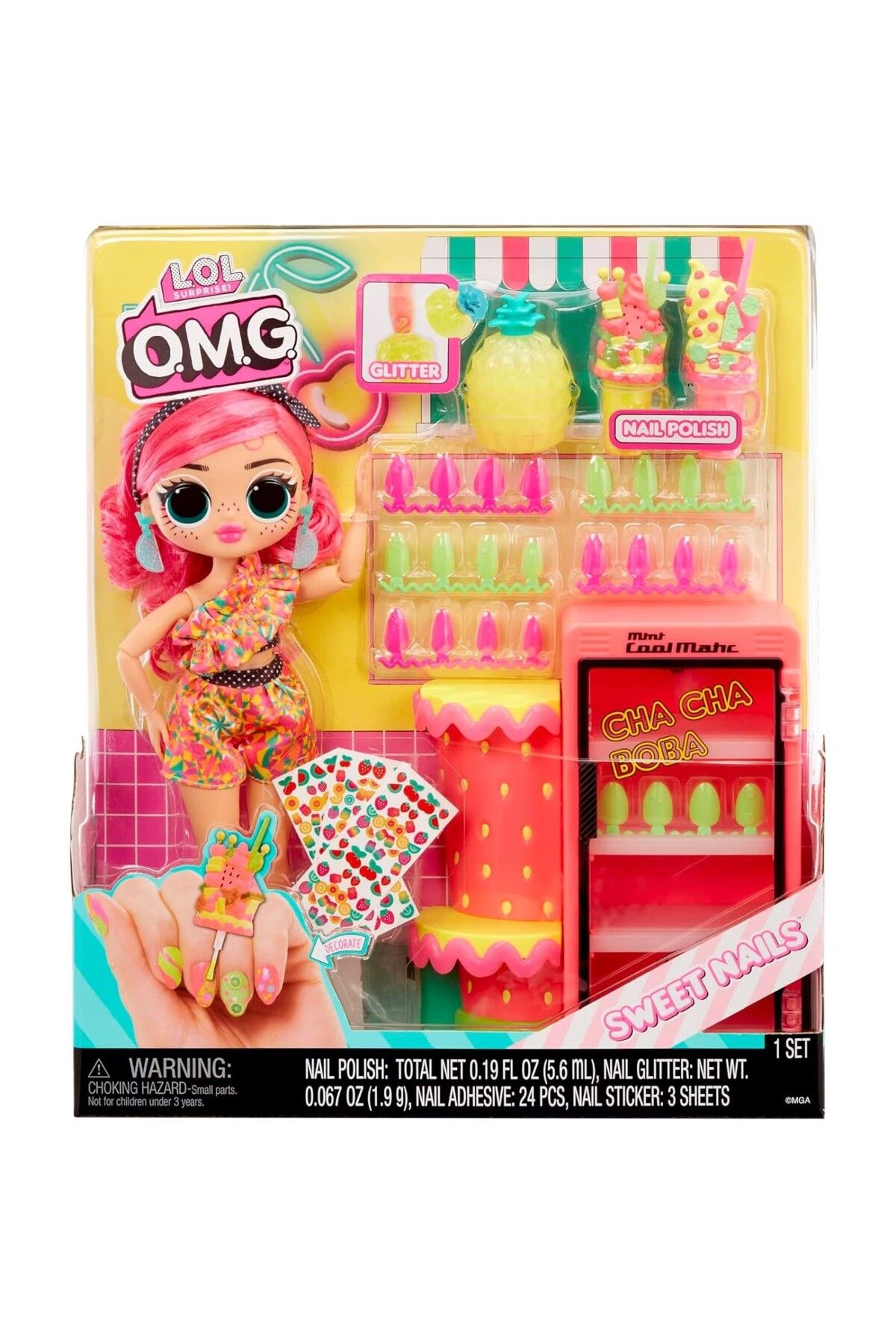 Toys L.o.l. Surprise! Omg Sweet Nails Pinky Pops Fruit Shop Set Papusa Cu Accesorii - One Size