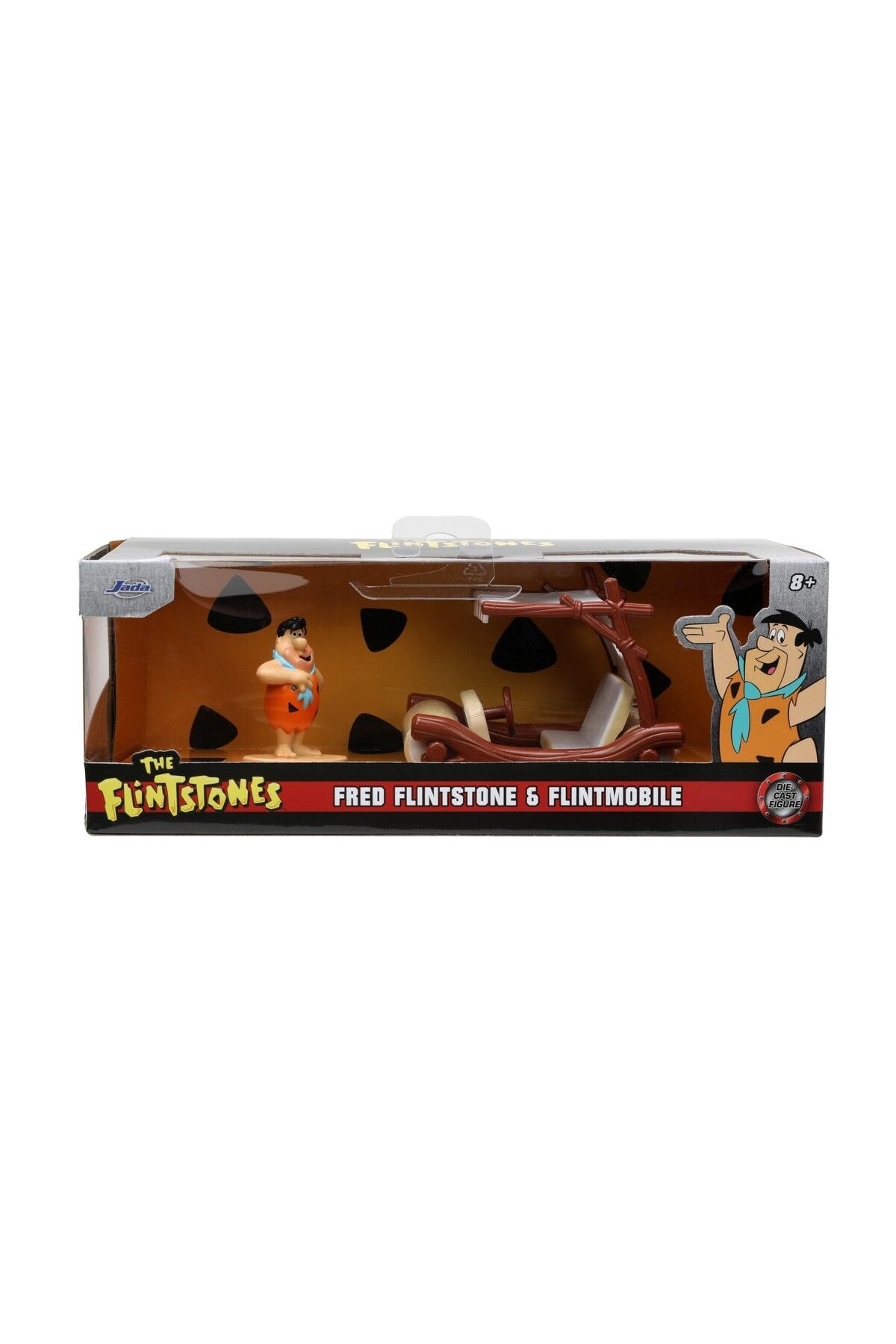 Toys Jada Set Masinuta Metalica Flintmobilul Scara 1:32 Si Figurina Fred Flintstone - One Size