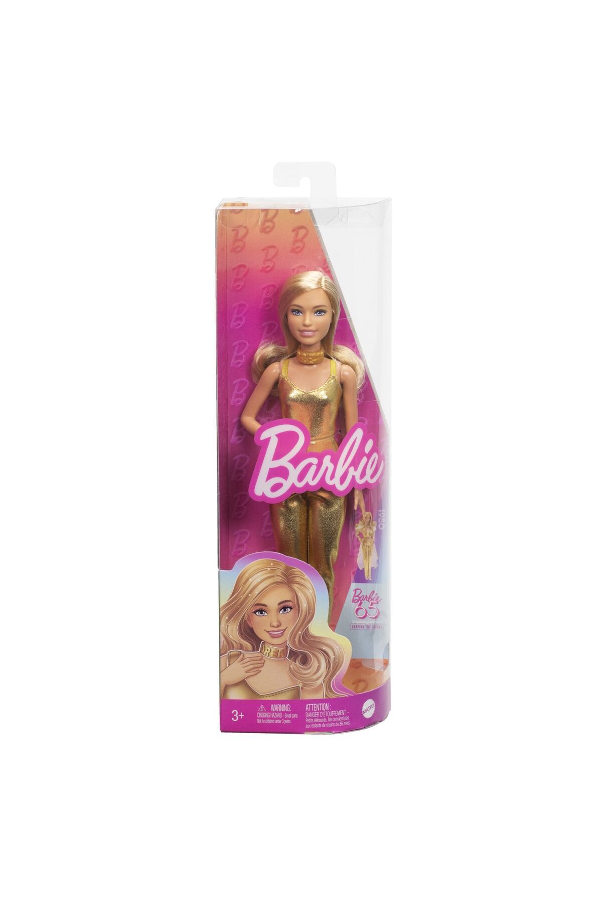 mattel Barbie Papusa Barbie Fashionistas Blonda Cu Salopeta Aurie - One Size
