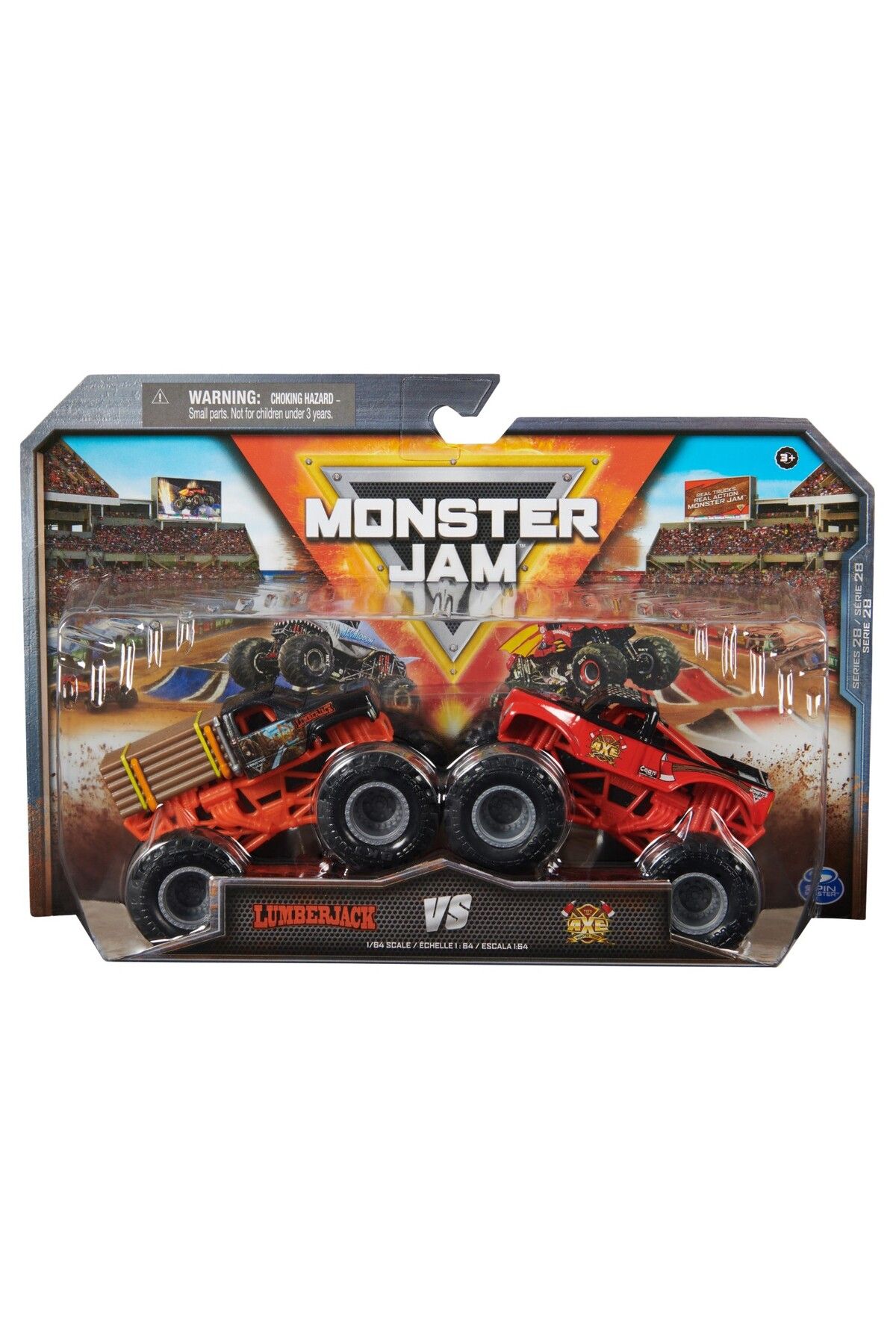 Spinmaster Monster Jam Set 2 Masinute Metalice Lumberjack Si Axe Scara 1:64 - One Size