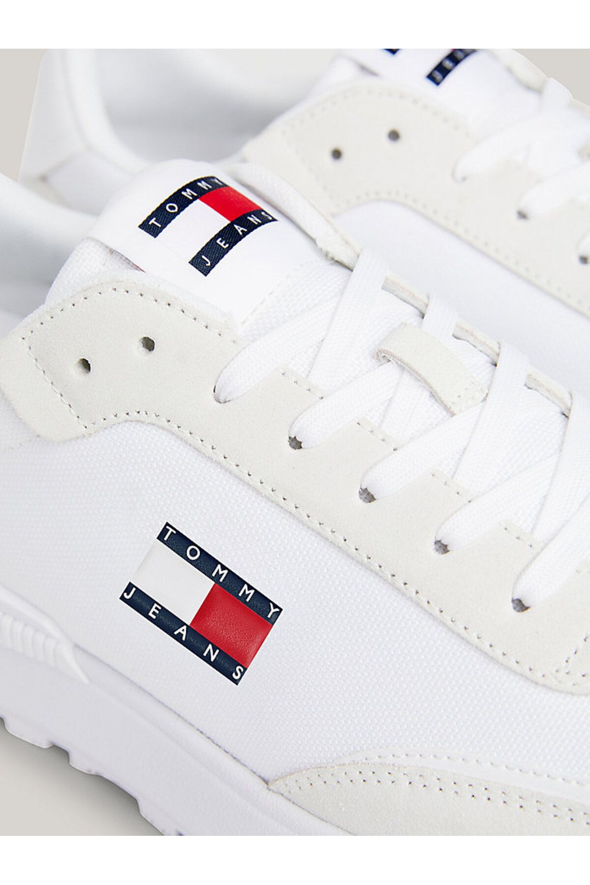 اسنیکر سفید مردانه پلی تریر بازیافت شده با آرم برند آقایان برگه لاستیکی و طبیعی Tommy Hilfiger