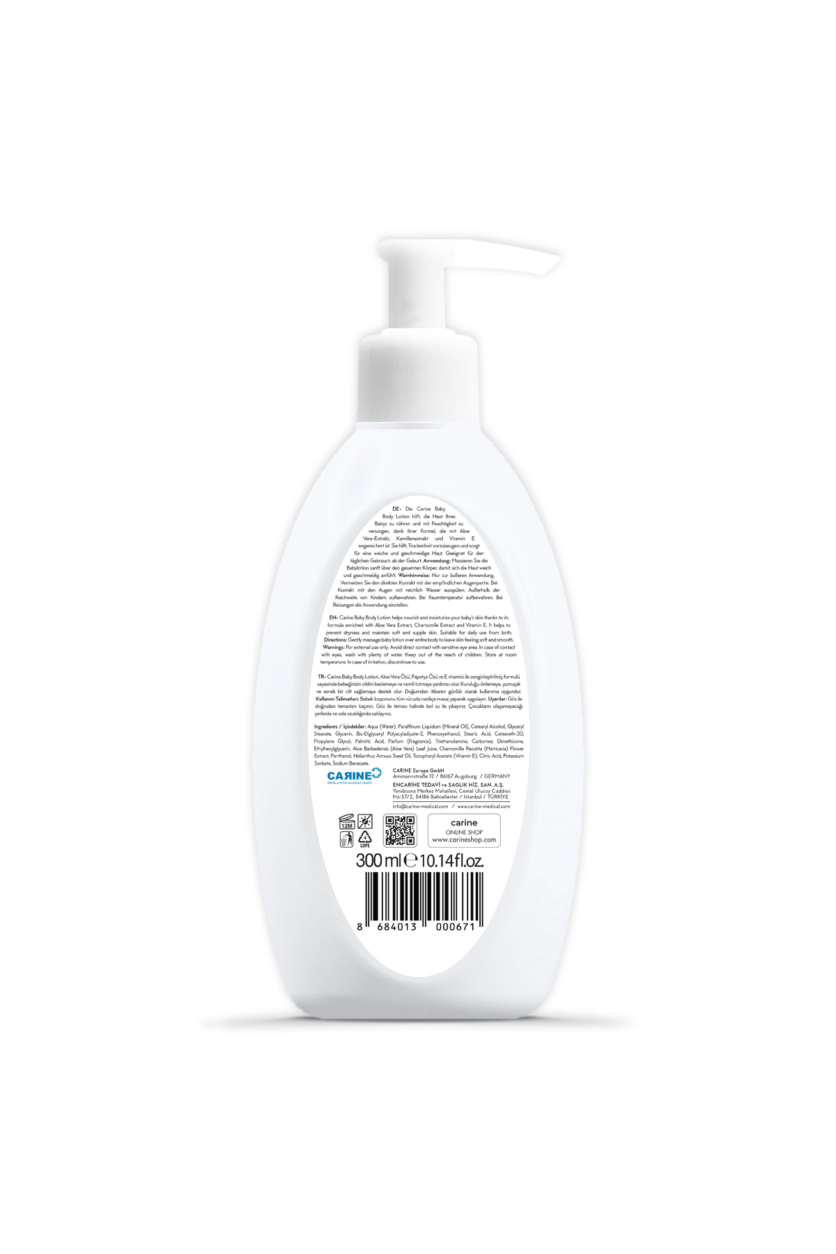 CARINE Bebek Vücut Losyonu 300 Ml fotoğrafı 2 (önizleme)