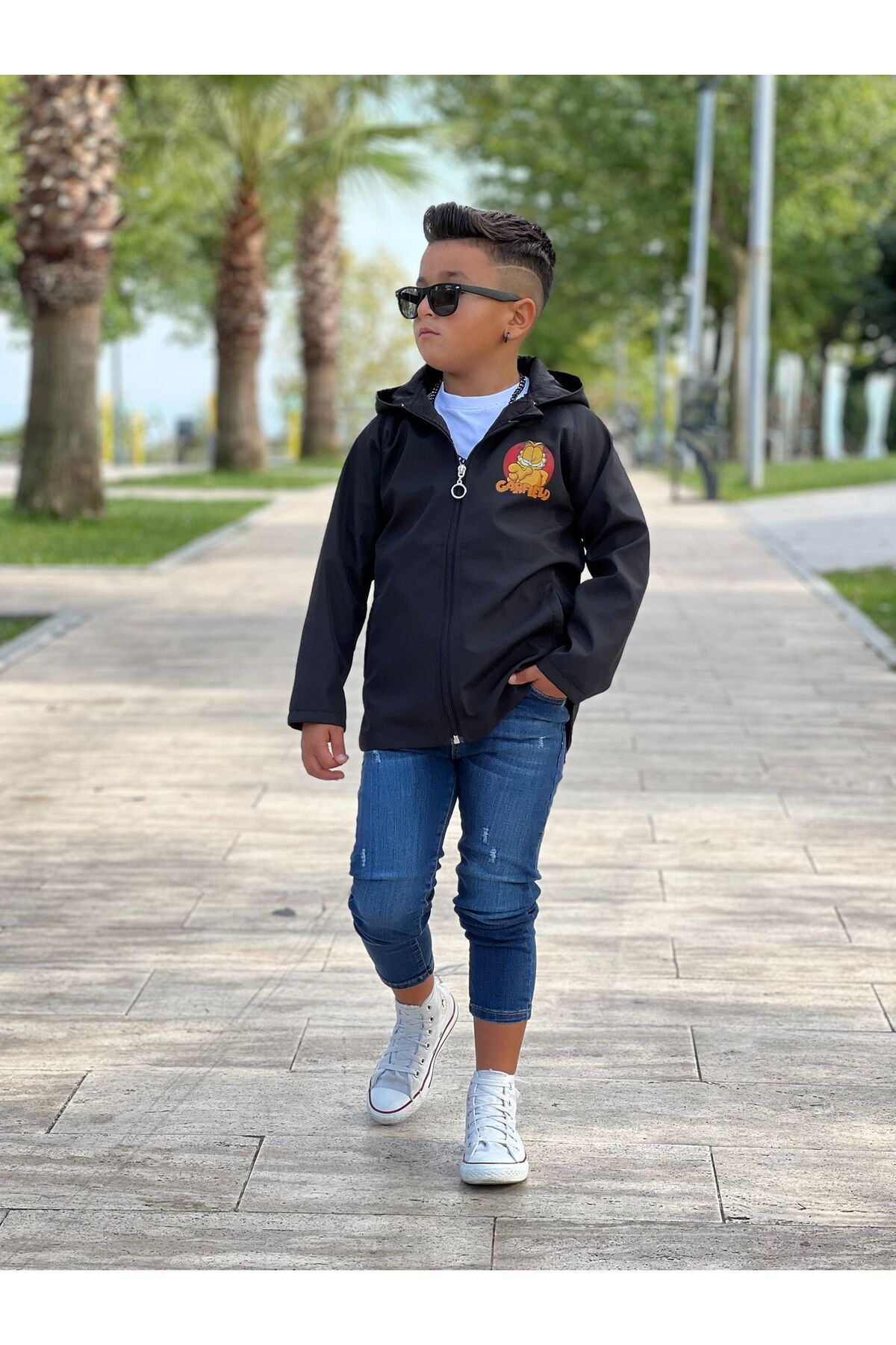 DUDOR KİDS-Boy's Waterproof and Windproof Black Trench Coat-Rain Coat-Windbreaker 7