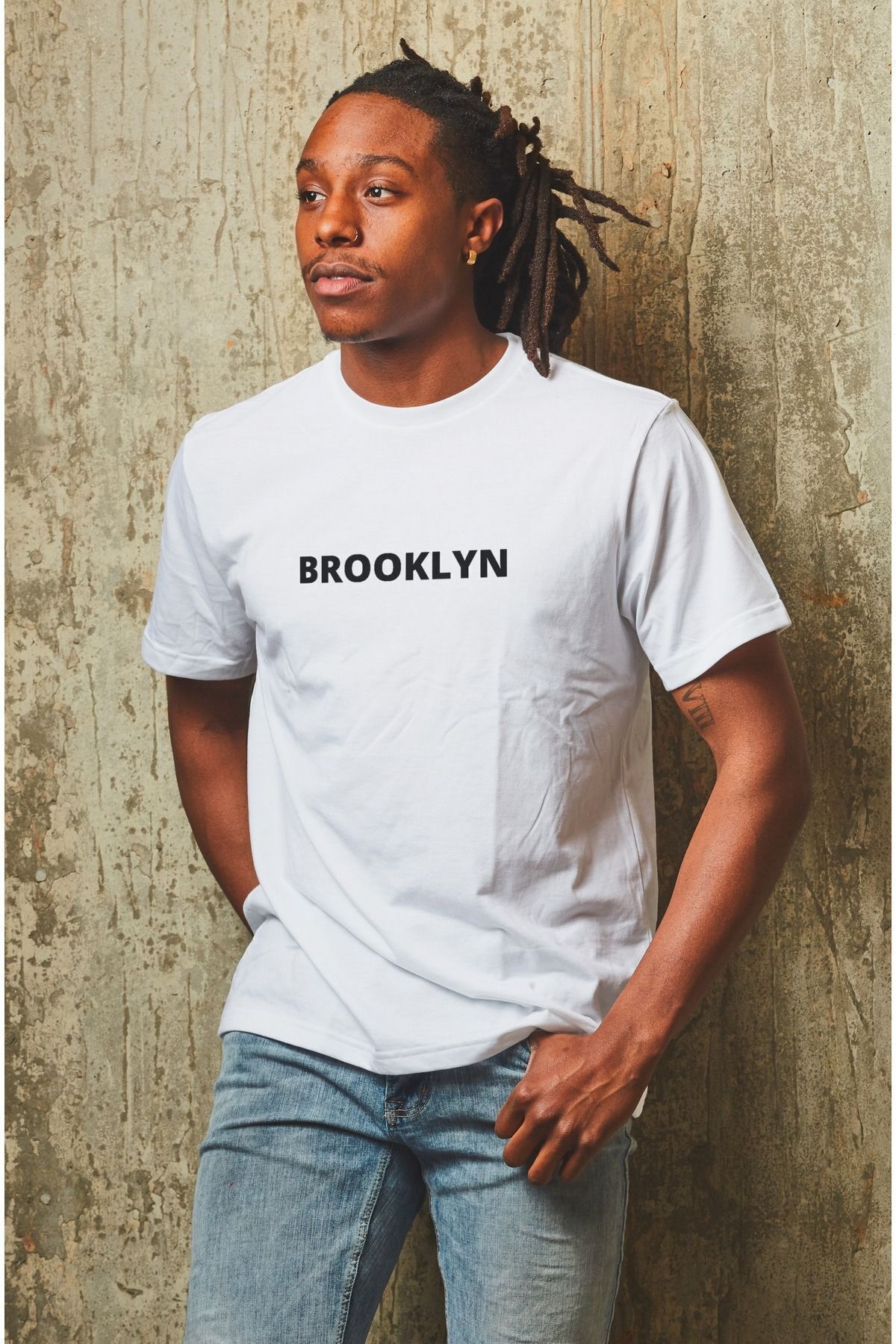 FoxSkin Sportswear&Company Unisex Brooklyn Baskılı Oversize Kalıplı %100 Pamuklu T-shirt