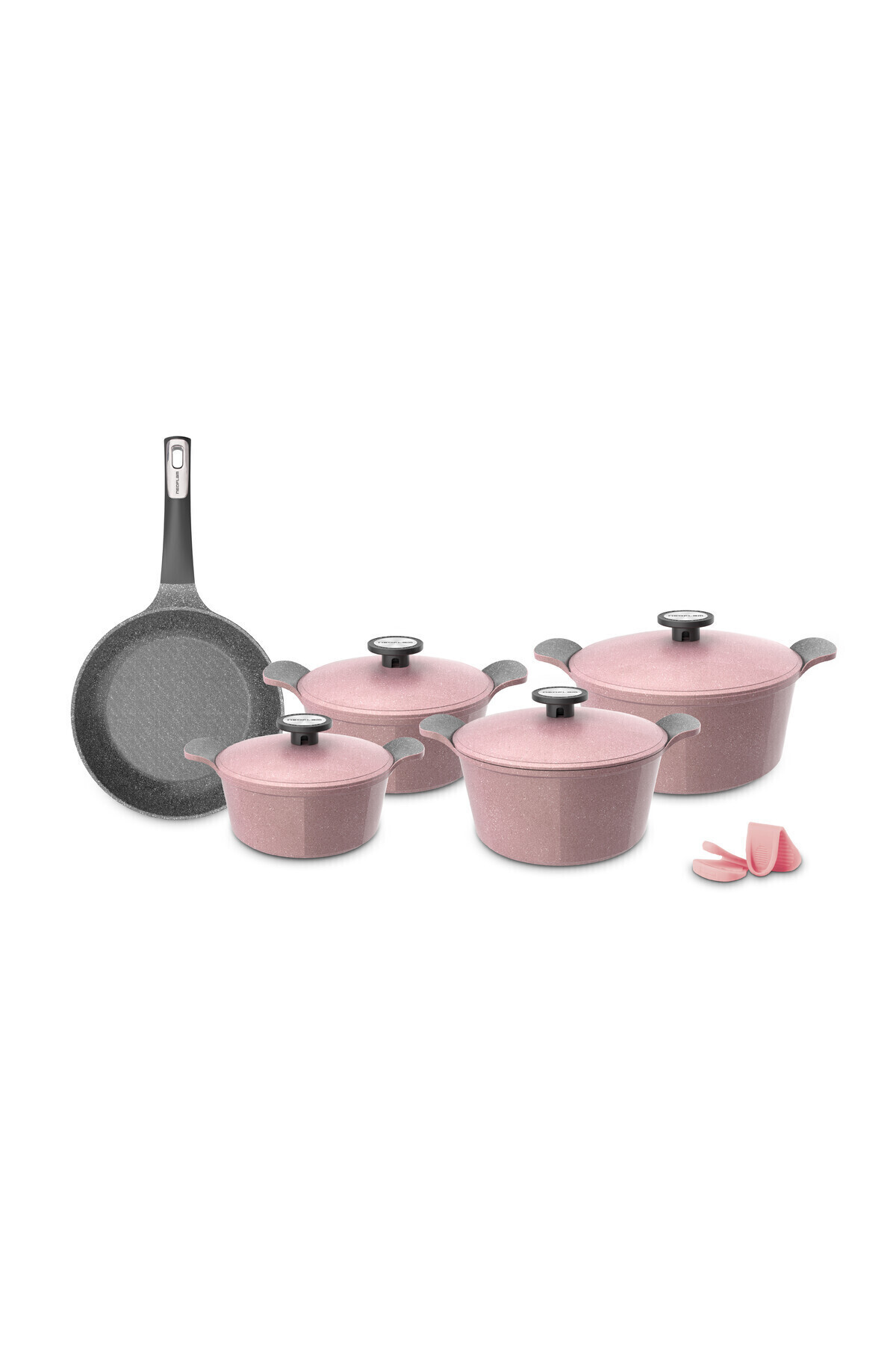 NEOFLAM Exterma pots Set 9 Pieces Pink  20CM 22CM 24CM 26CM 26CM