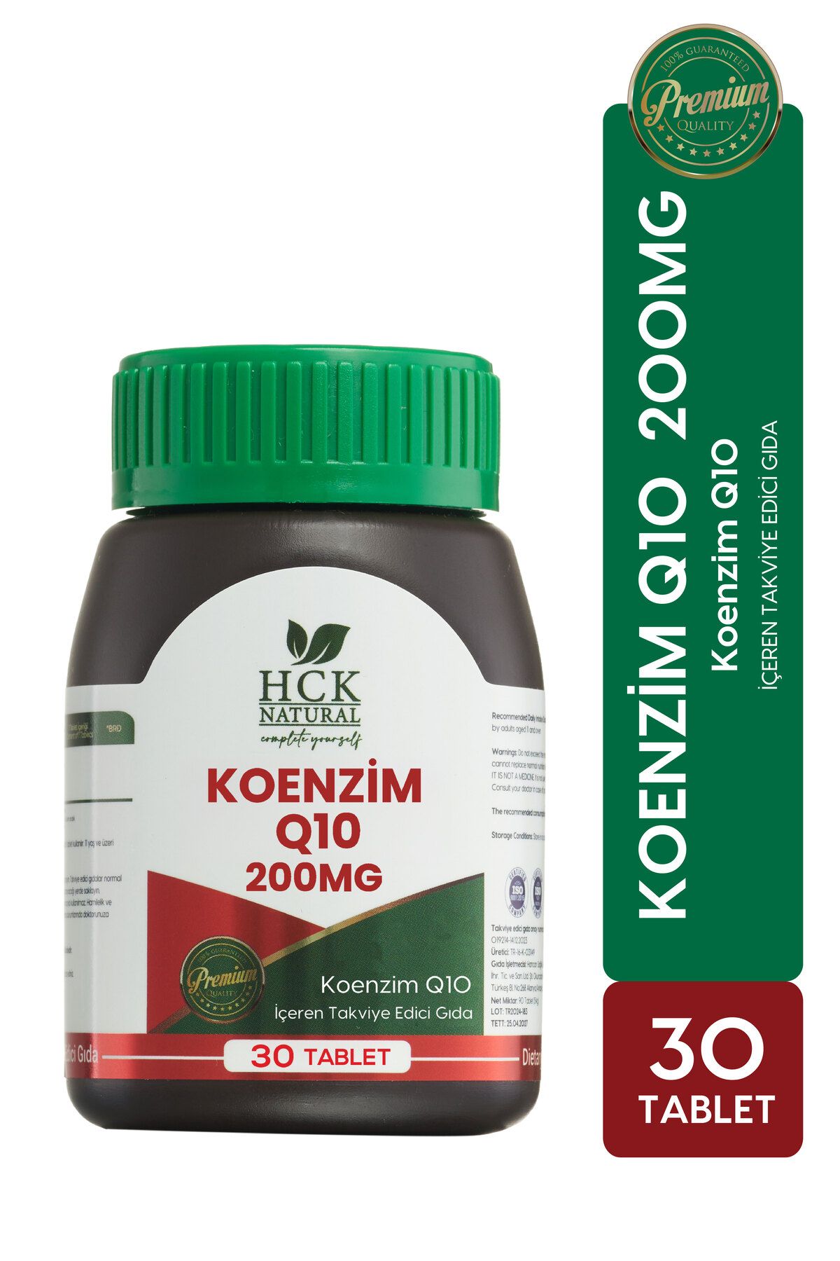 HCK NATURAL Koenzim Q10 200 mg İçeren Takviye Edici Gıda 30 Tablet