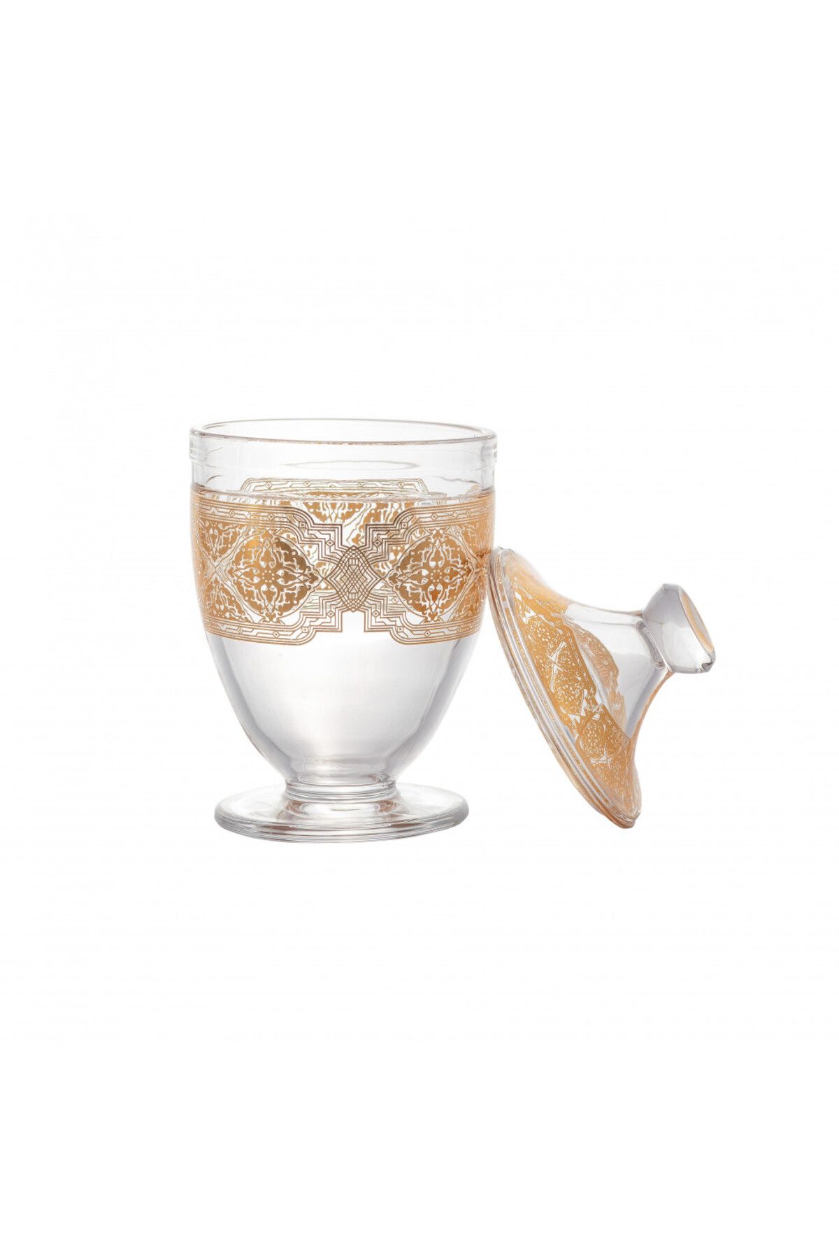 Dania-glass bonbonniere with gold design 2