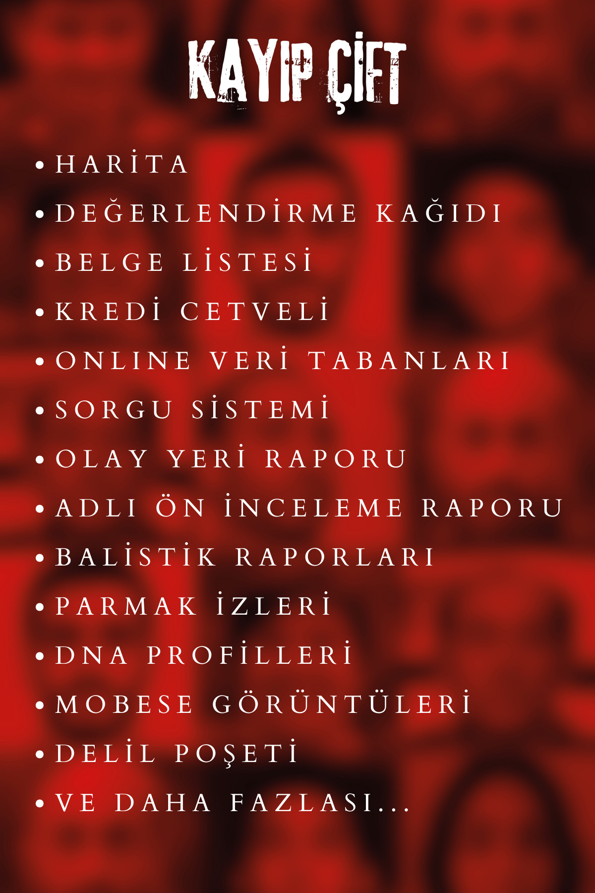 KRİMİNAL İki Oyun Tek Paket - Rıdvan Keresteci Dosyası, Kayıp Çift Dosyası - Dedektif Oyunu, Gizem, Kutu fotoğrafı 5 (önizleme)