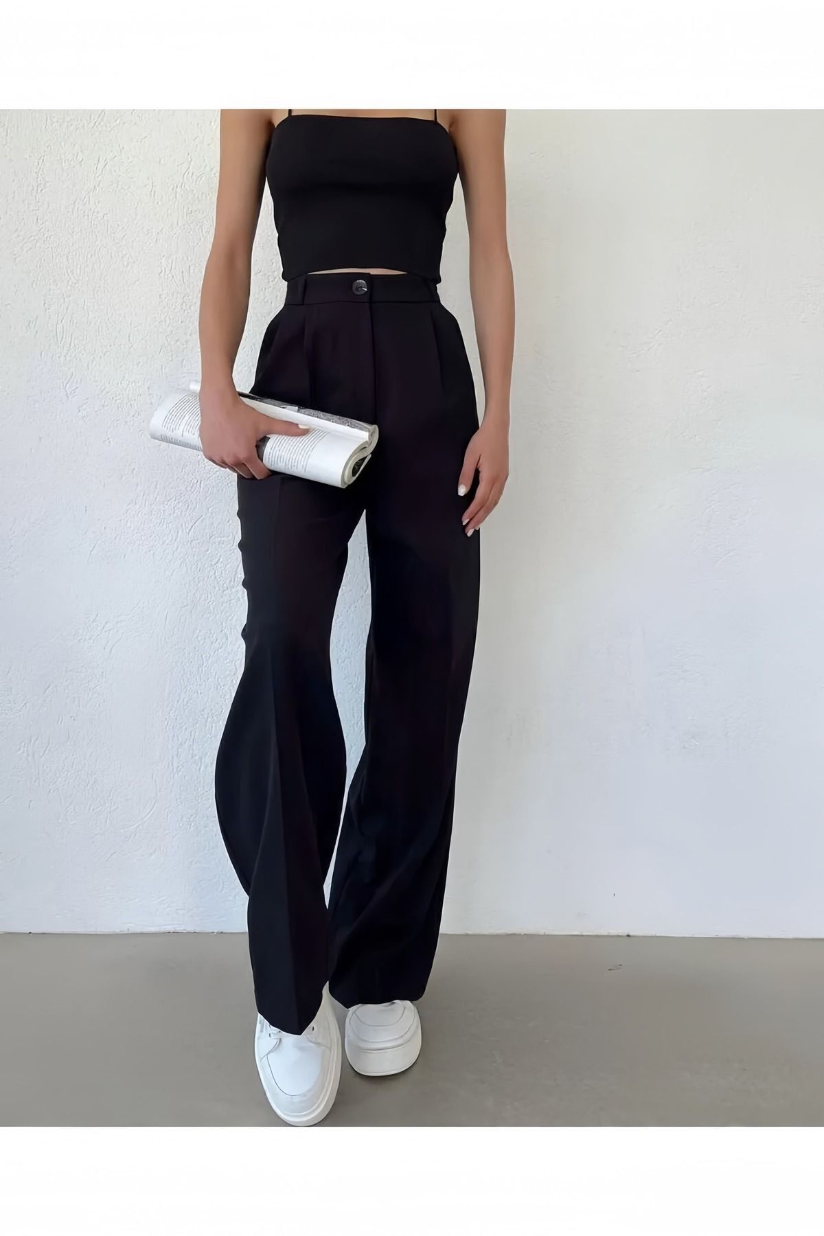 coder-Black Women's Palazzo Trousers 2