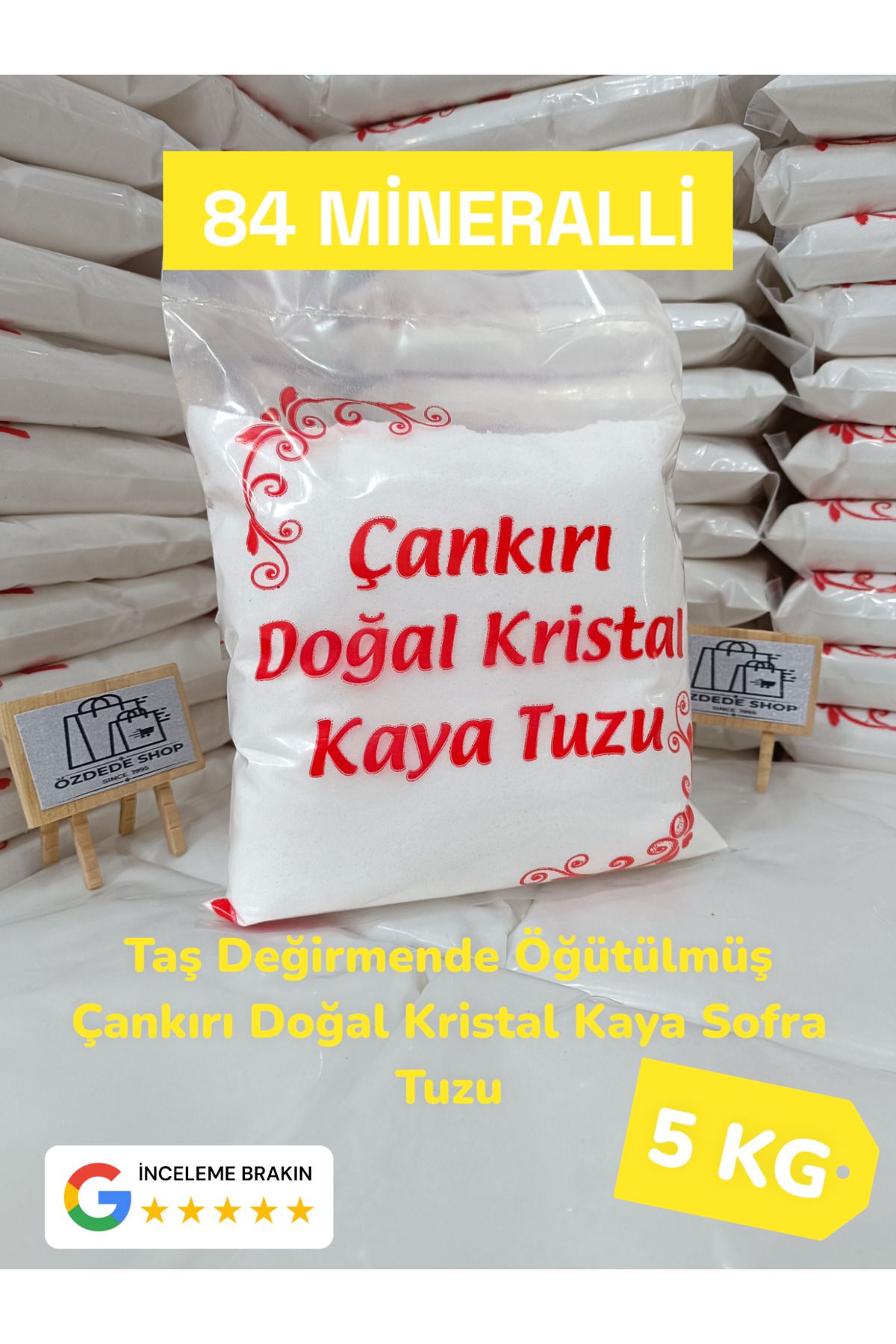 Özdede Shop DOĞAL 84 MİNERALLİ ÇANKIRI KAYA TUZU 5 kg (toz tuz)