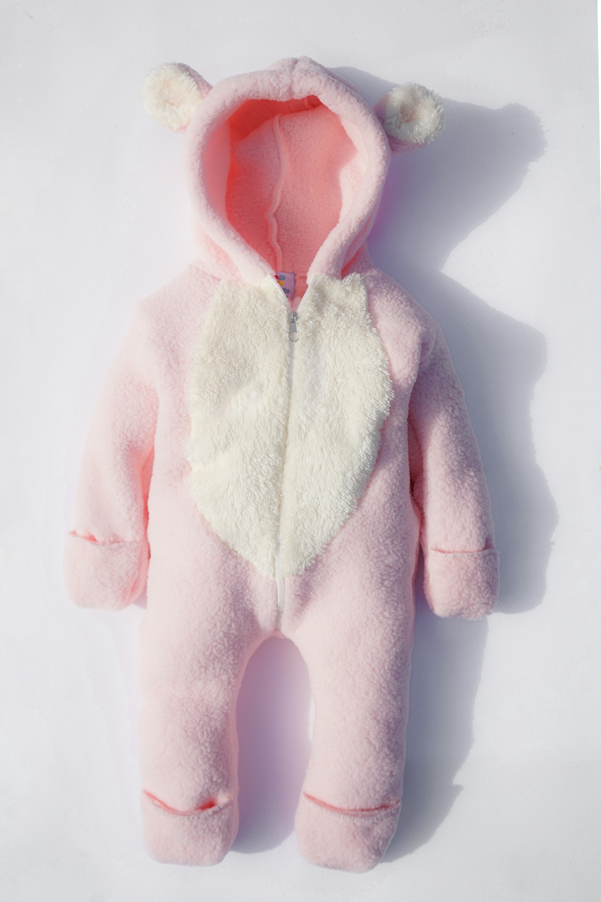 bshood X İpek Atlas Kız Erkek Bebek Ve Çocuk Pembe Kışlık Ayı Tulum fotoğrafı 2 (önizleme)