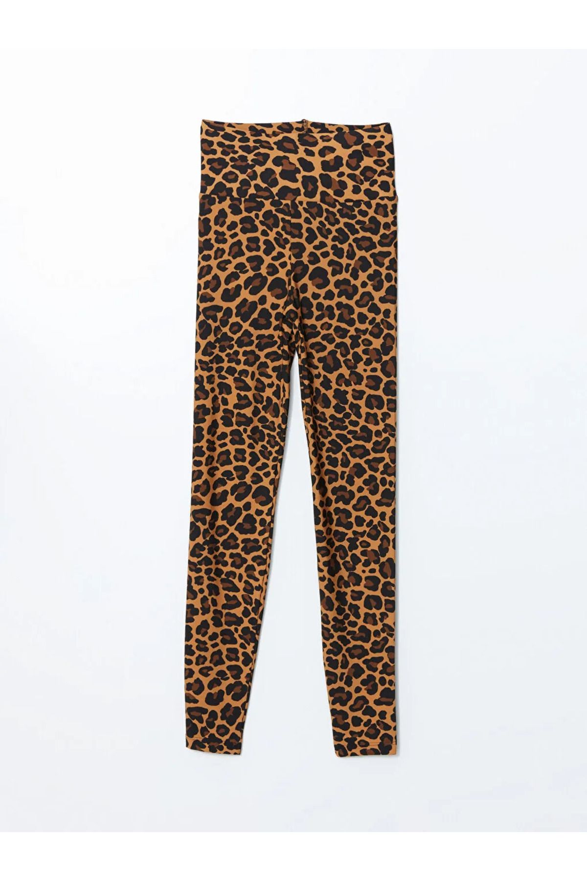 LC Waikiki-Lcw Vision Women's Leopard Print Leggings with Mixed Waist Elastic 1