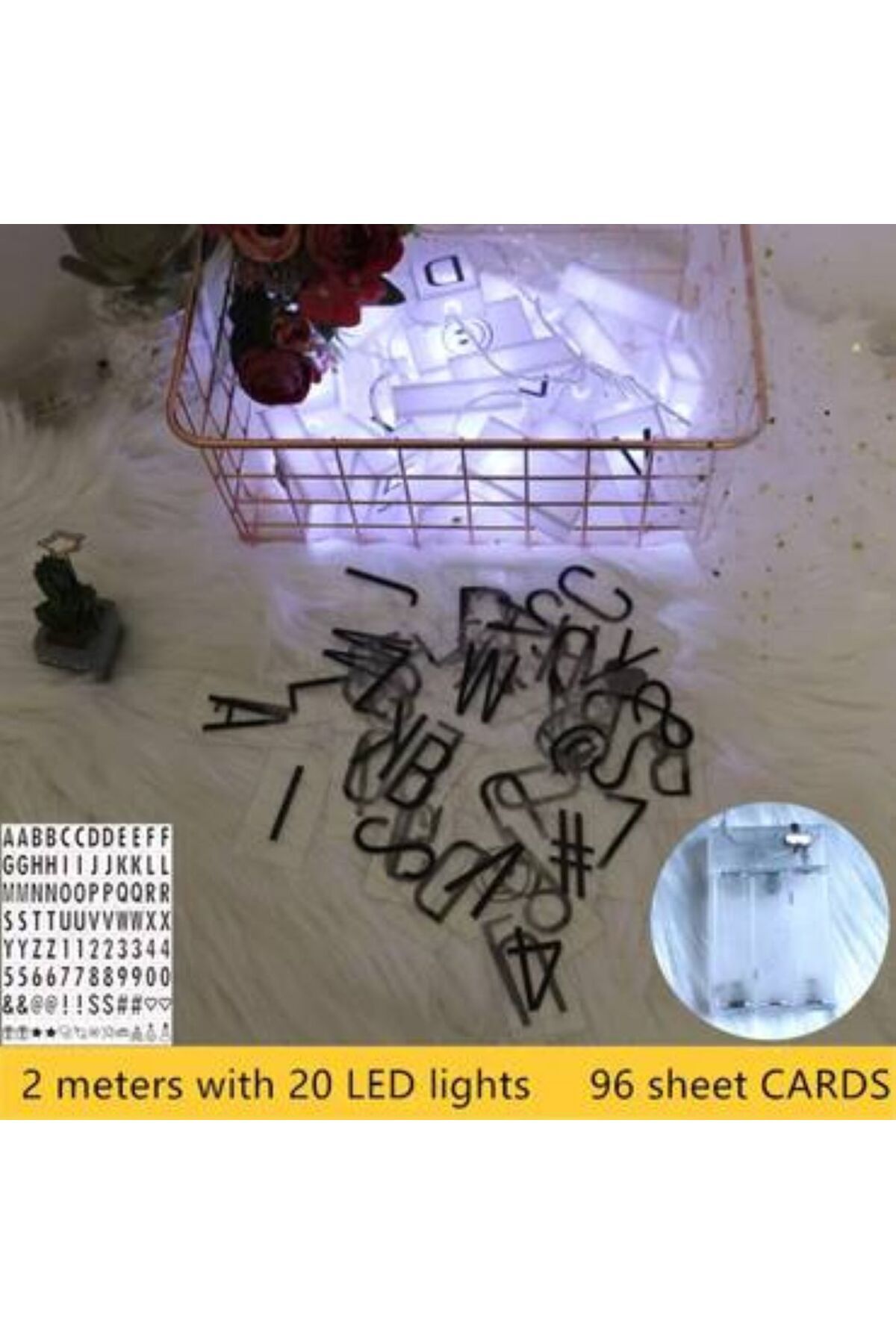 Generica-Battery operated glowing cube letters rope that can change letters and numbers 6