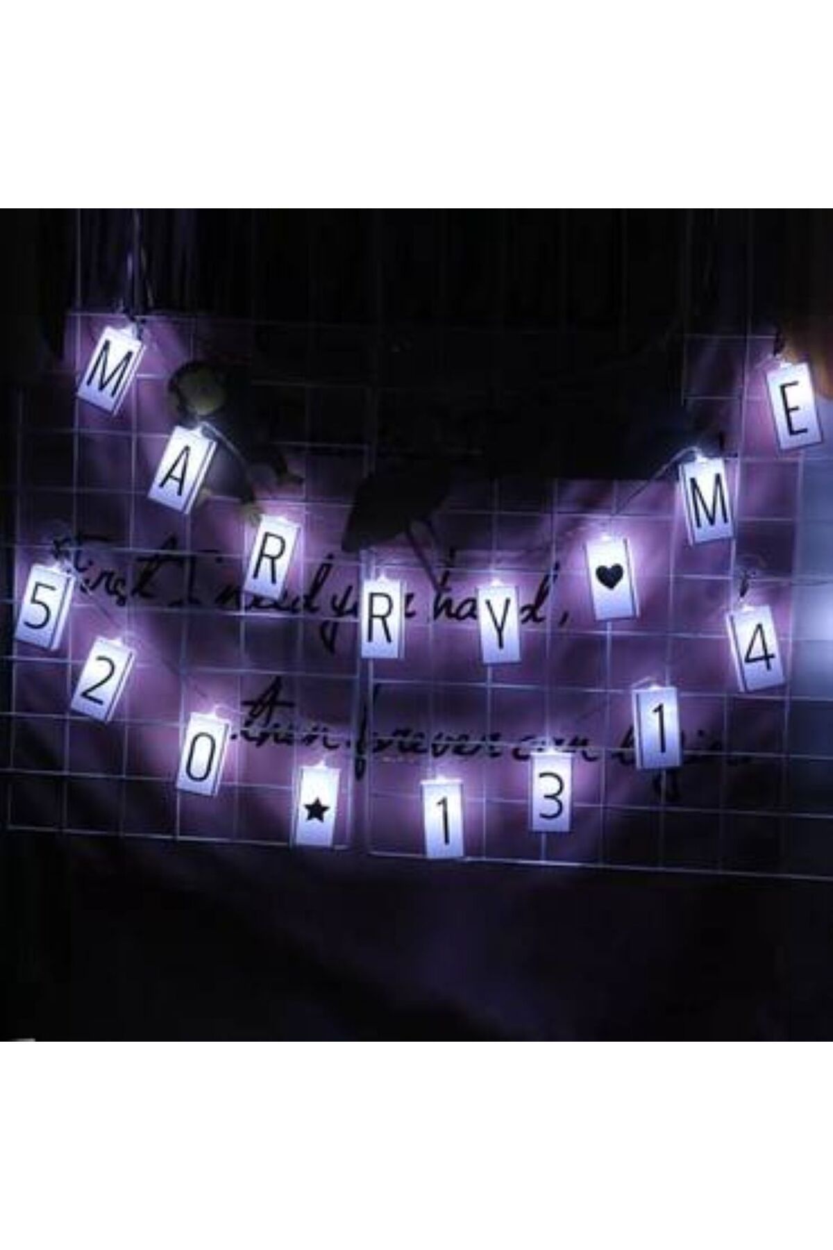Generica-Battery operated glowing cube letters rope that can change letters and numbers 5