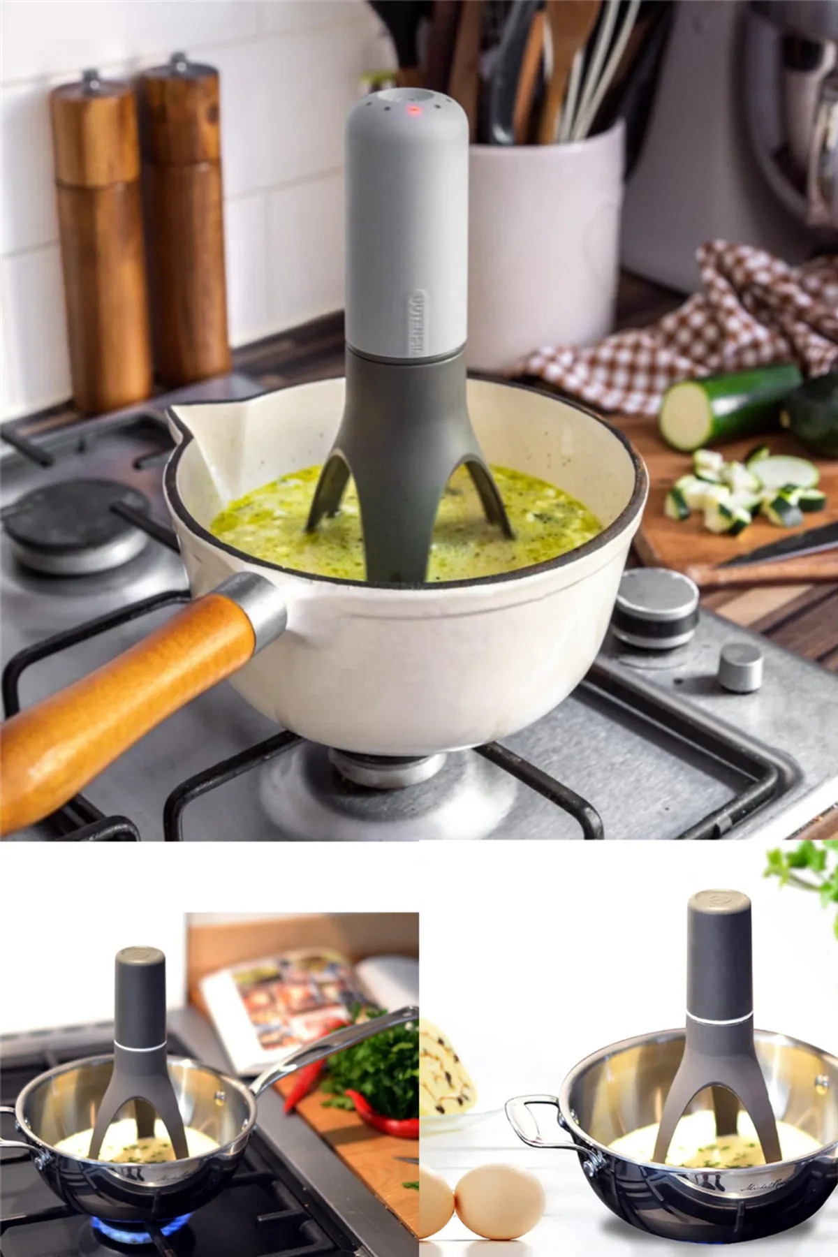 TİNEKE-Soup Mixer Portable Battery Operated Automatic Cooking Pot Practical Soup Yogurt Food Sauce Beater 1