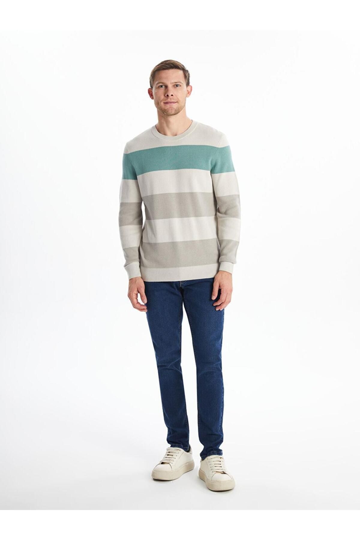 LC Waikiki-LCWAIKIKI Classic Crew Neck Long Sleeve Color Block Men&#39;s Knitwear Sweater 2