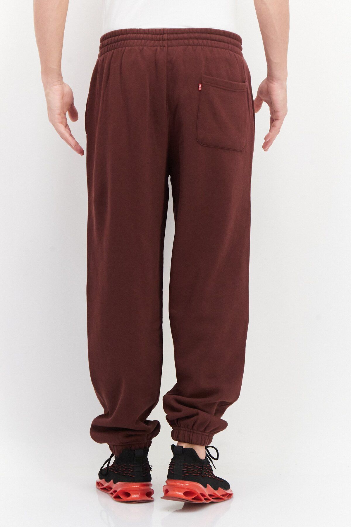 Levi's-Men Regular Fit Embroidered Logo Jogger Sweatpants, Burgundy 4