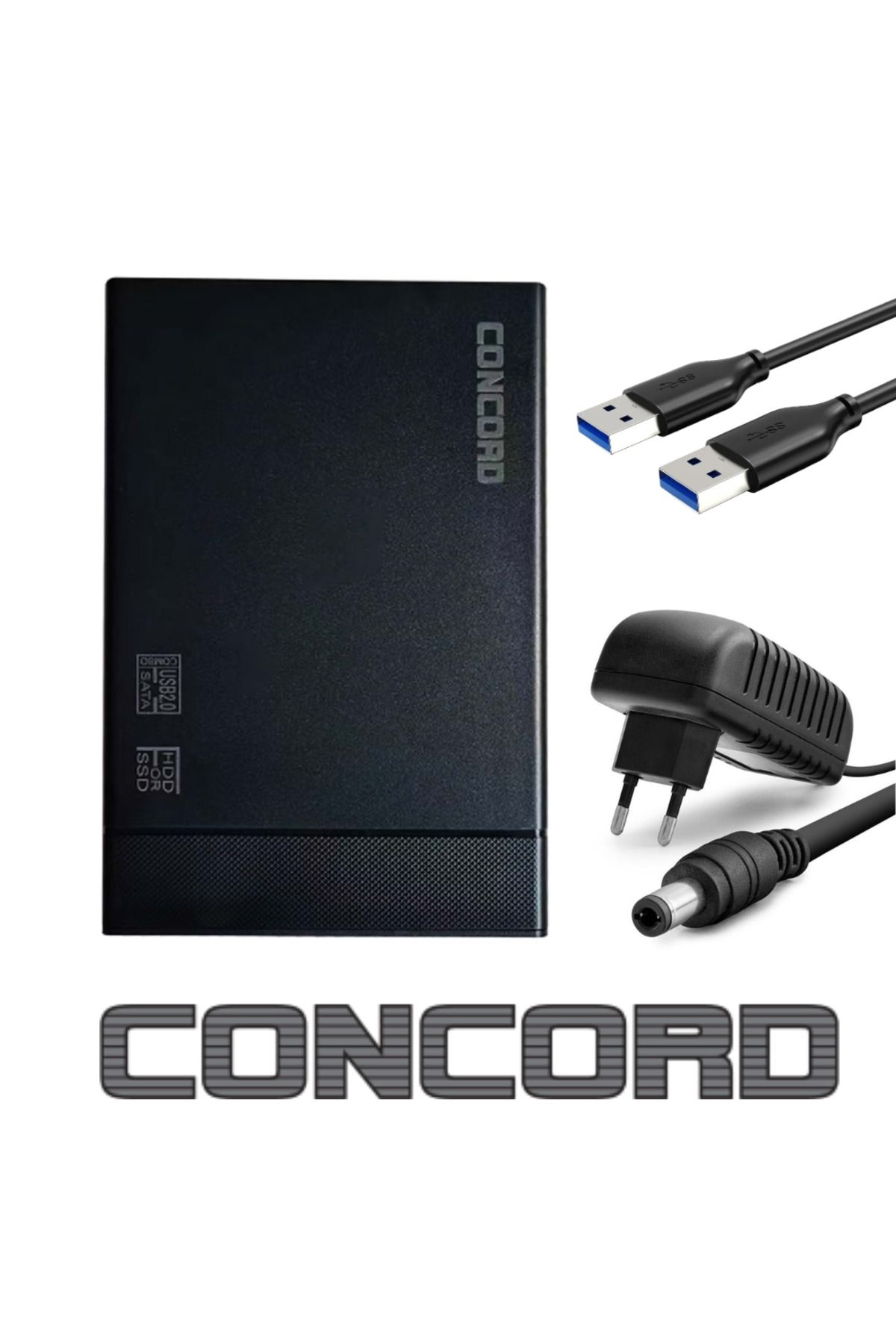 Concord C-712 USB 3.0 3.5” HDD & 2.5” HDD/SSD Harici Disk Kutusu – 10TB Destekli, Tak & Çalıştır