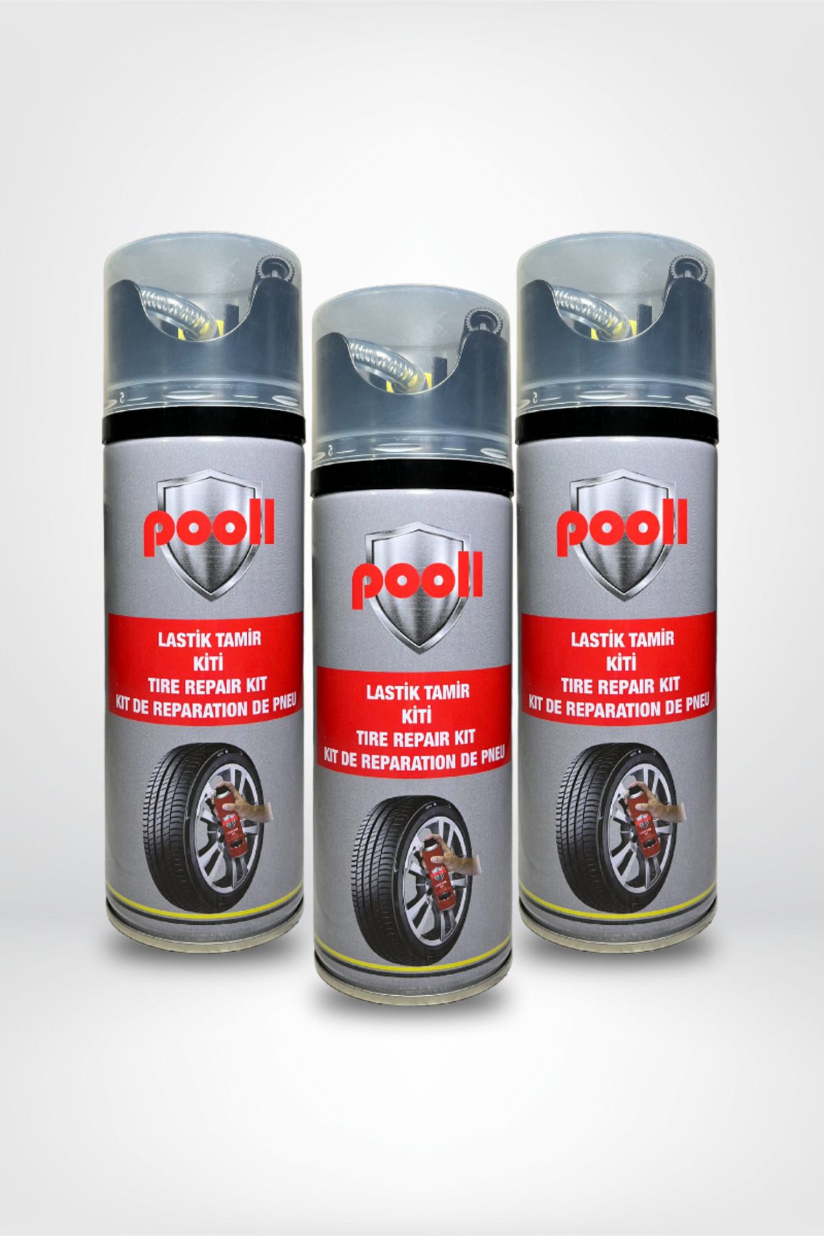 Lastik Tamir Spreyi Kiti Acil Lastik Şişirici 400 ml 3 Adet Set (S.T.T:17.01.2028)