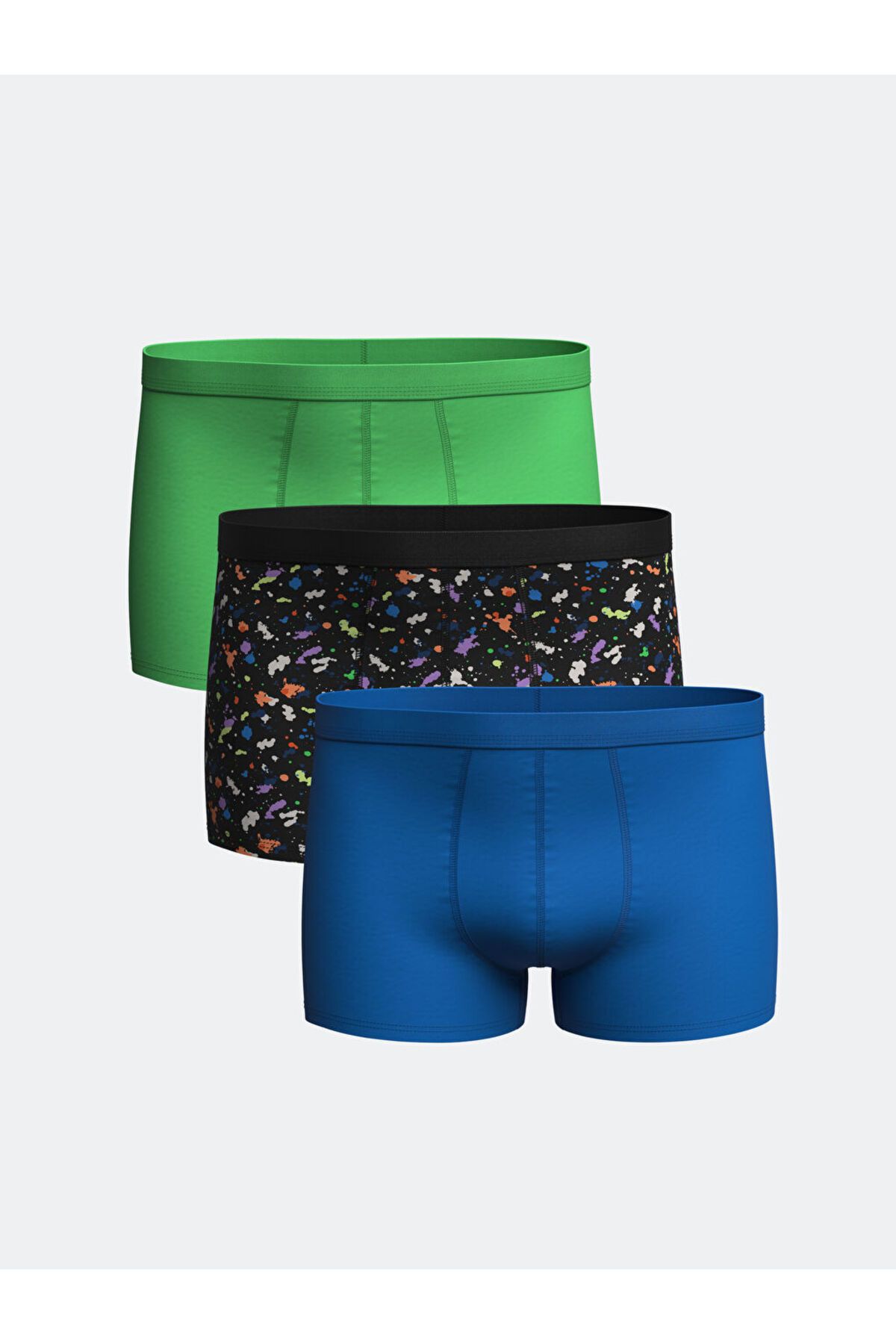 LC Waikiki Siyah Standart Kalıp Pamuklu Esnek Erkek Boxer 3'lü S55763Z8NVY25