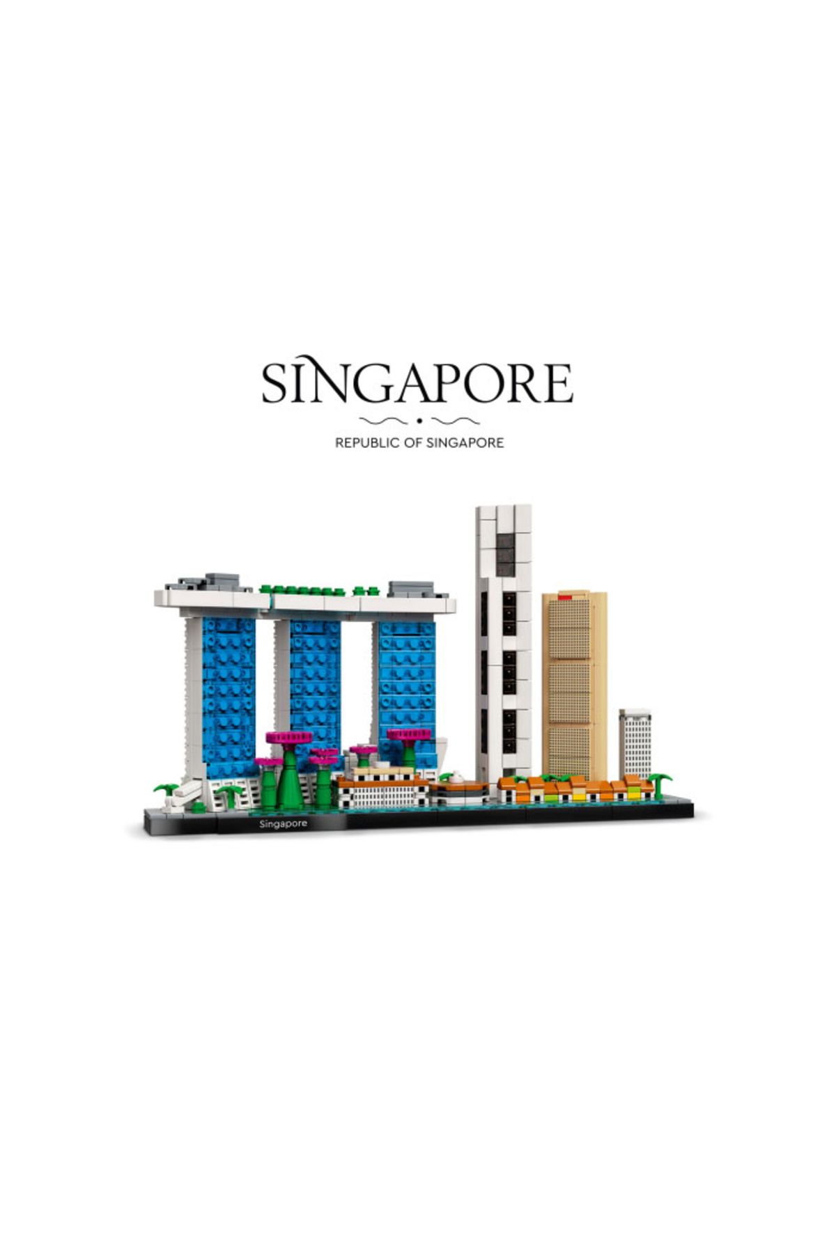 LEGO لگو ست ساختمان کلکسیونی برای بزرگسالان معماری سنگاپور 21057 (827 قطعه)