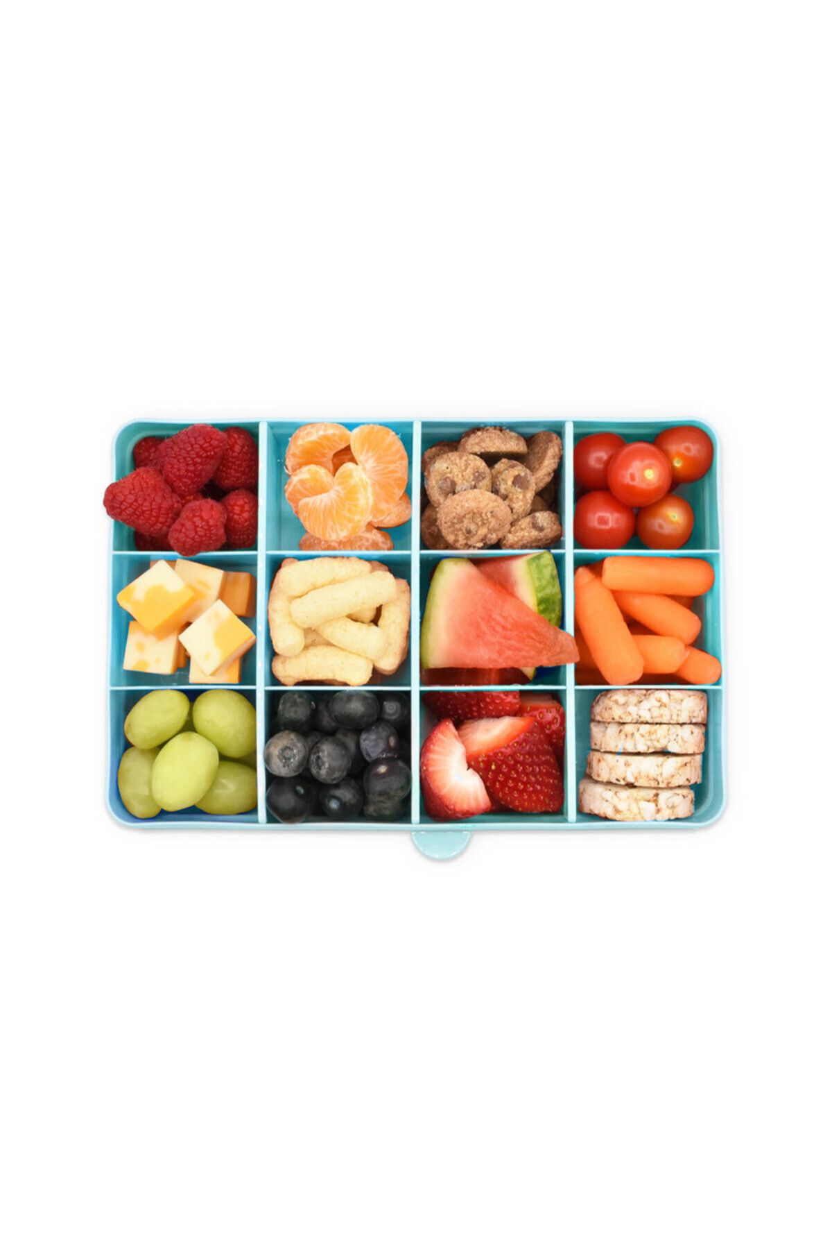 Melii-Snackle Food Container with Removable Divider Turquoise 4oz 2