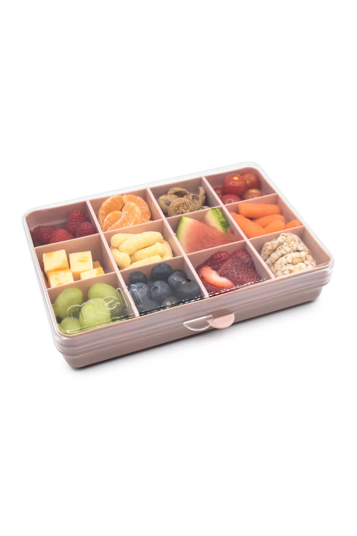 Melii-Snackle Food Container with Removable Divider Pink 4oz 6