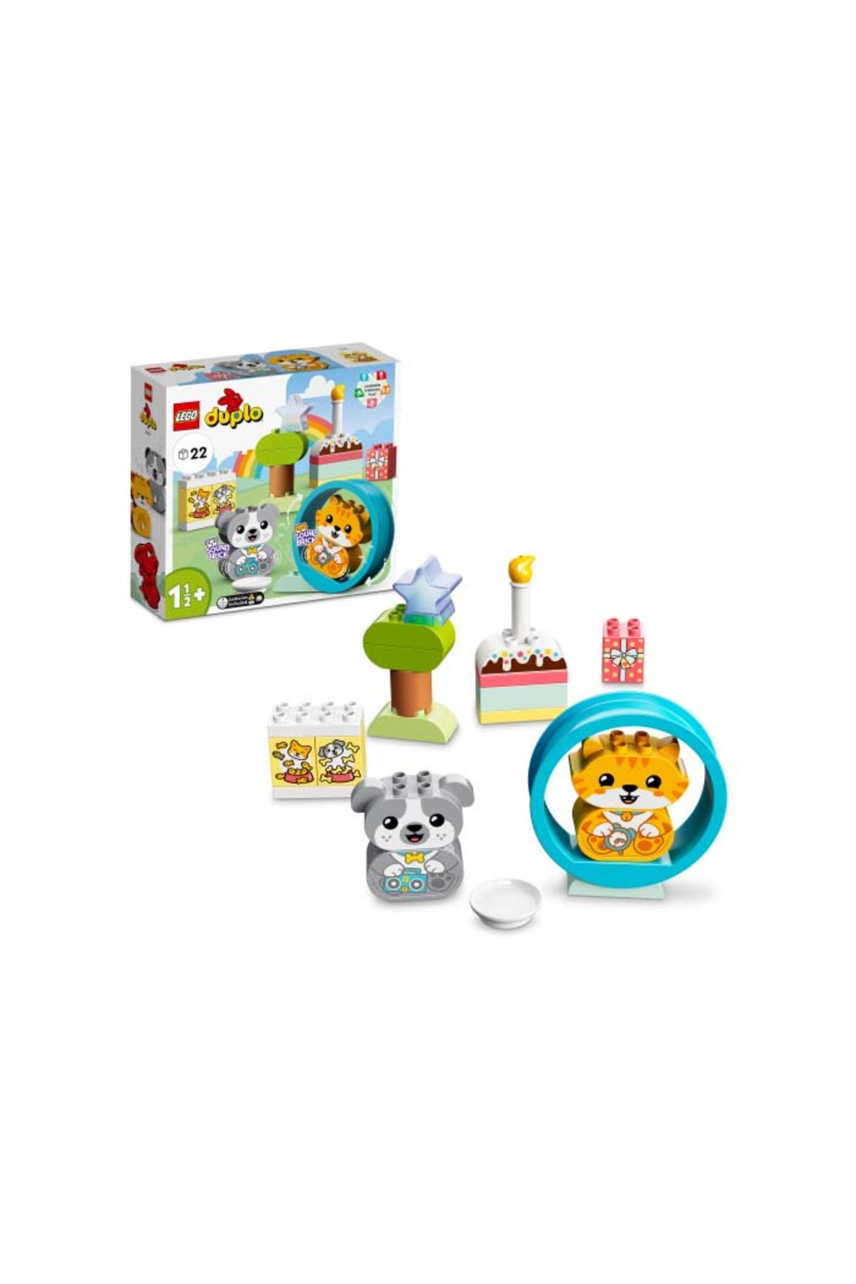 LEGO-® DUPLO® My First Puppy and Kitten with Sound 10977 - مجموعة بناء لعبة الحيوانات الأليفة (22 قطعة) 5