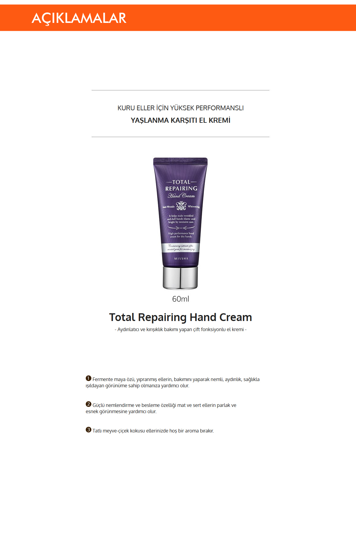 Yaşlanma Karşıtı El Kremi Total Repairing Hand Cream — 111484 — تصویر 2 از 4