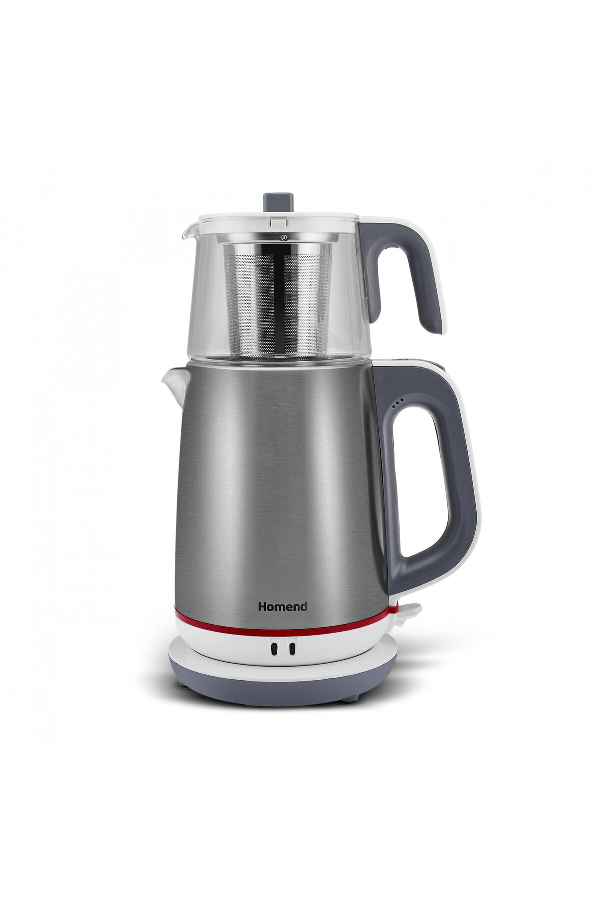 HOMEND Royaltea 1751h Cam Demlikli Inox Beyaz Çay Makinesi