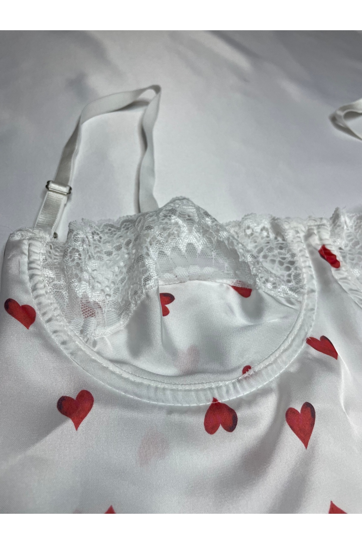 madame destınyy Kırmızı Kalpli Babydol Zarif Elbise