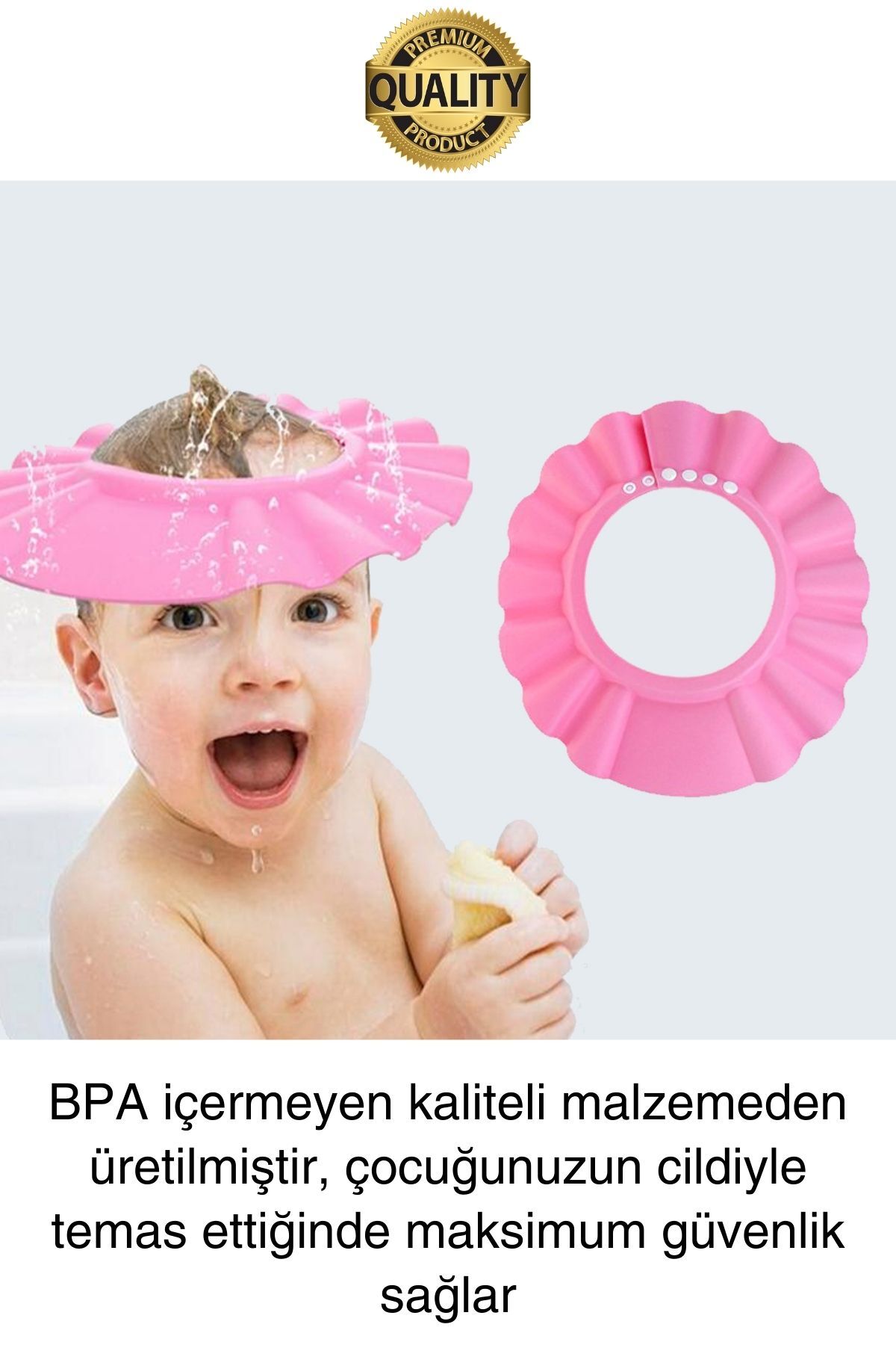 Svein Ayarlanabilir Çocuk Bebek Duş Şapkası Göze Şampuan Su Sabun Kaçmasını Önleyen Koruyucu Banyo fotoğrafı 3 (önizleme)