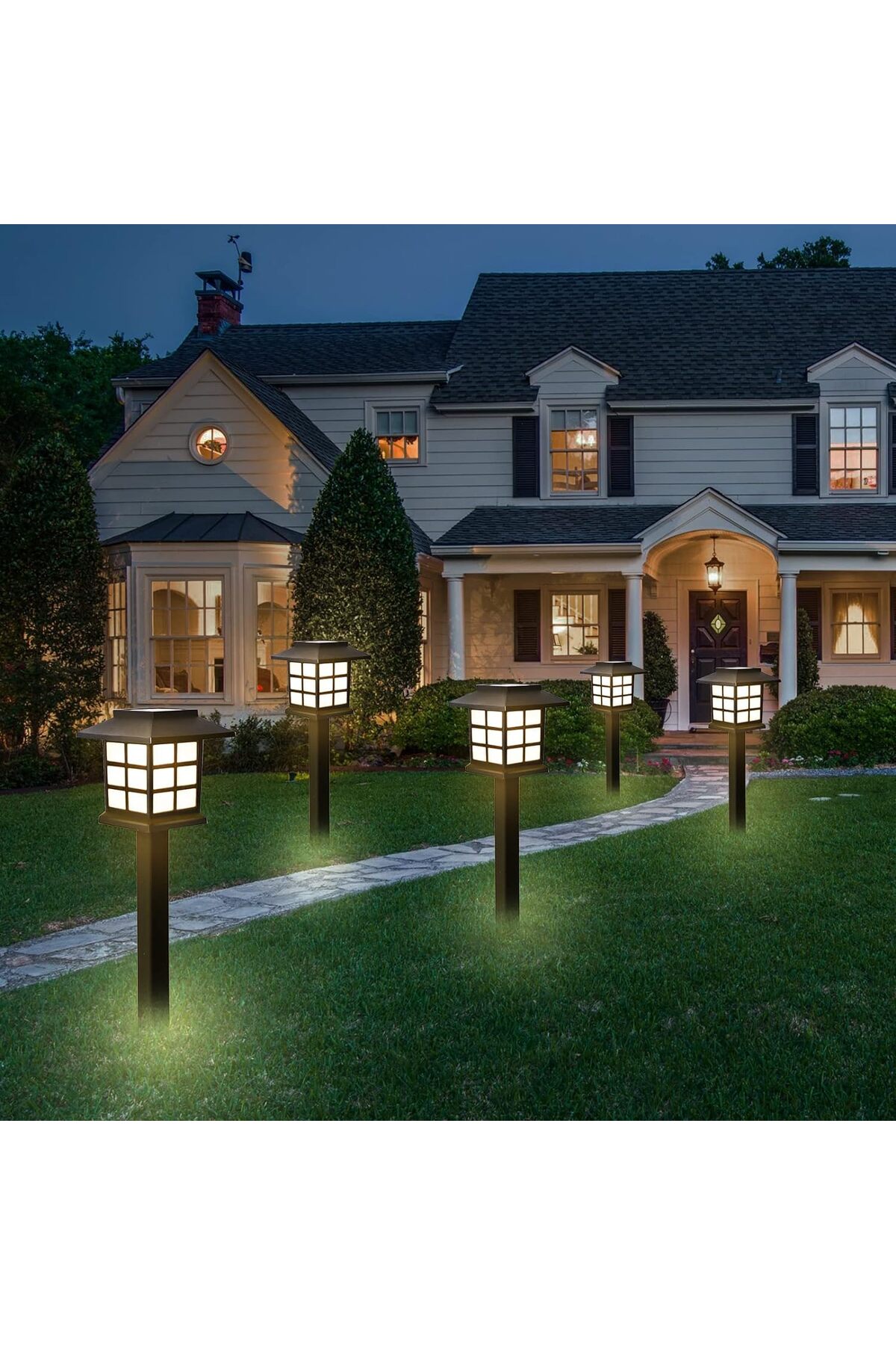 4Pcs Decorative Solar White Led Light Solar Powered Ornamental Lamp Garden Lighting 38cm Fence Balcony Led
