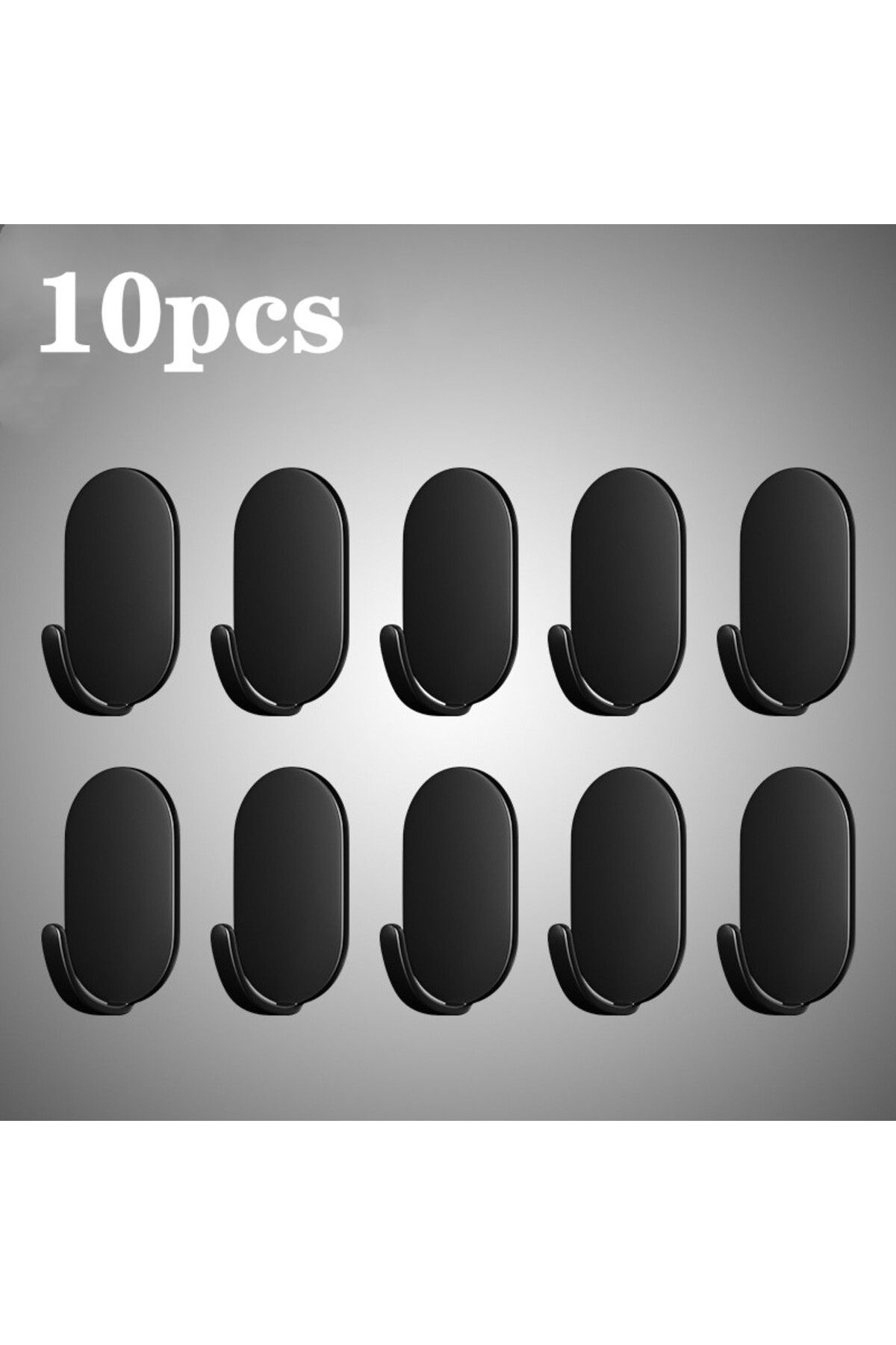 Choice-10pcs-Black 5/10Pcs Self-Adhesive Wall Hooks Door Keys Clothes Hanger Robe Hook Coat Rack Towel Hold 1