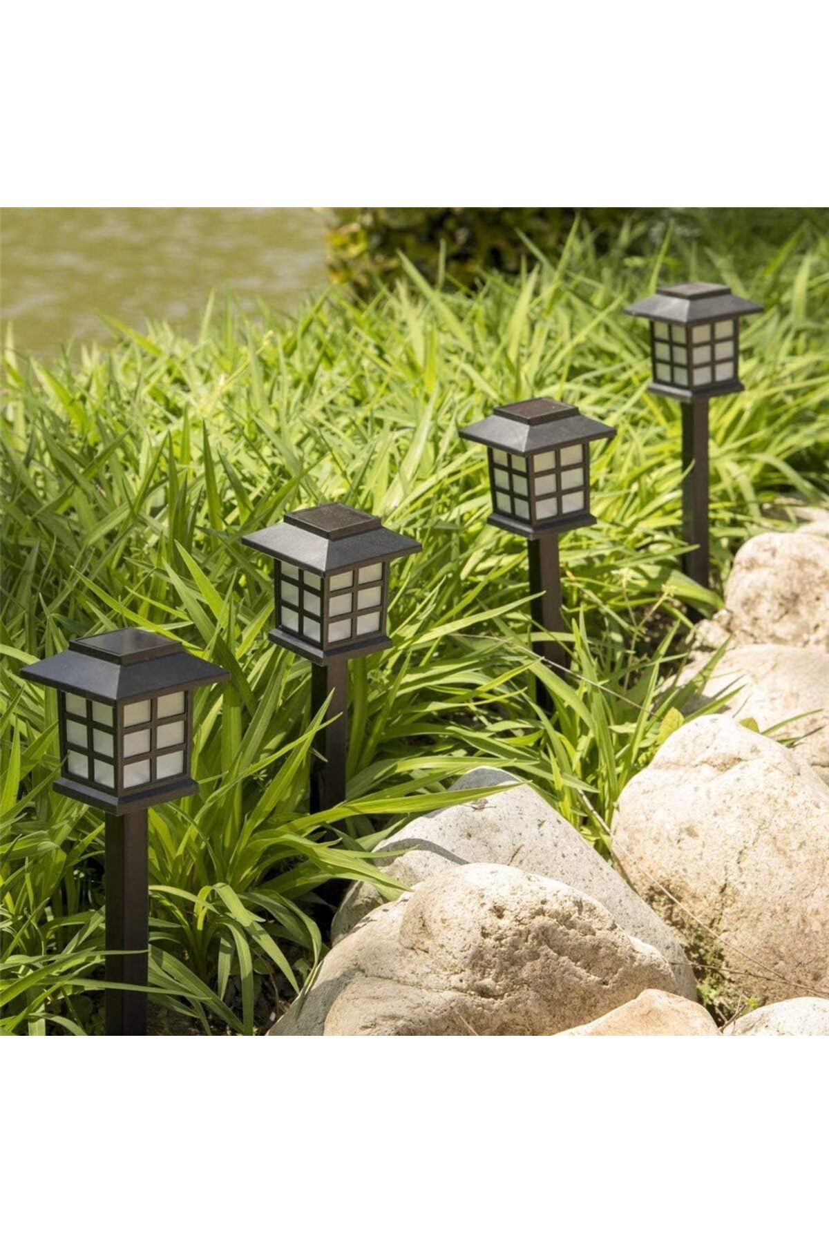 8Pcs Decorative Solar White Led Light Solar Powered Ornamental Lamp Garden Lighting 38cm Fence Balcony Led