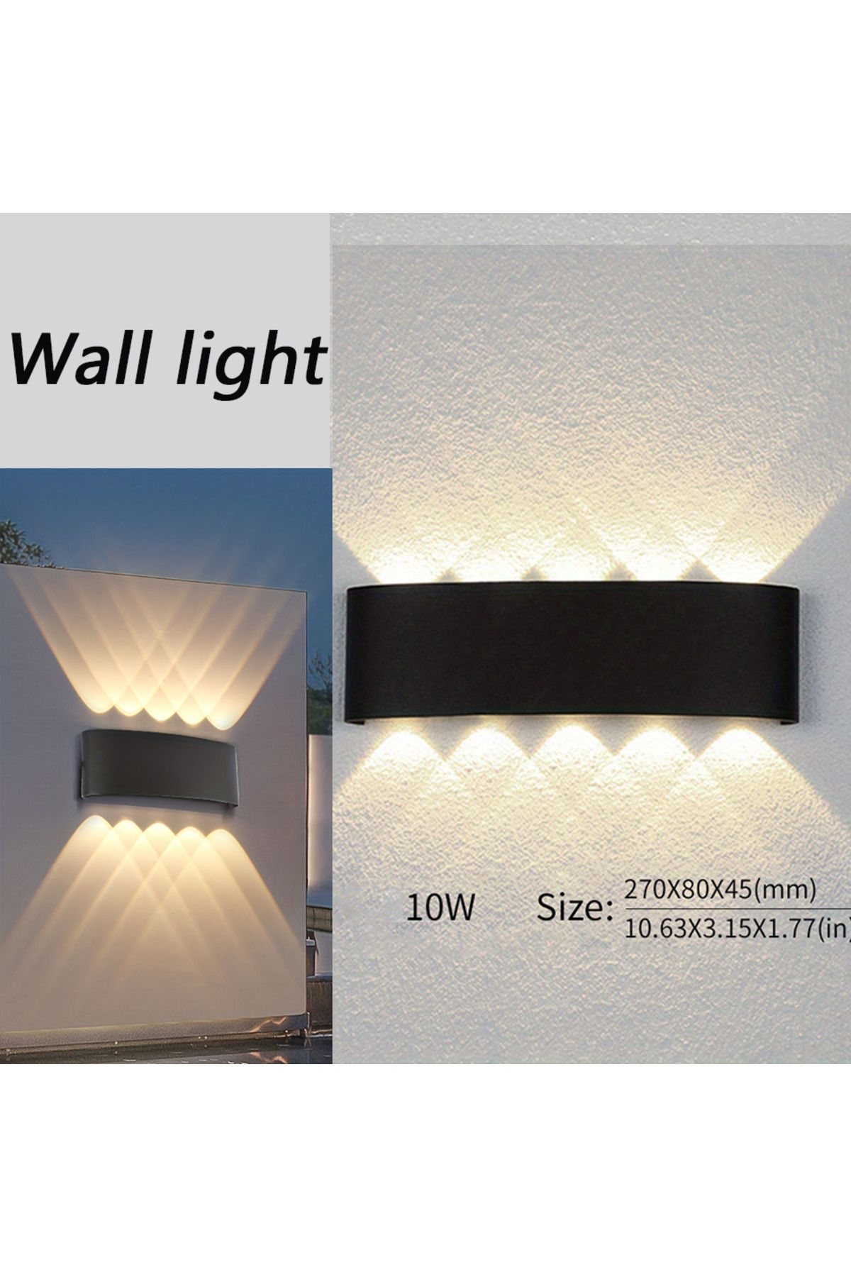 Choice-Warm White 10W Black LED Wall Lamp Waterproof IP66 Indoor Outdoor Lamp  Garden Lights for Living Roo 1