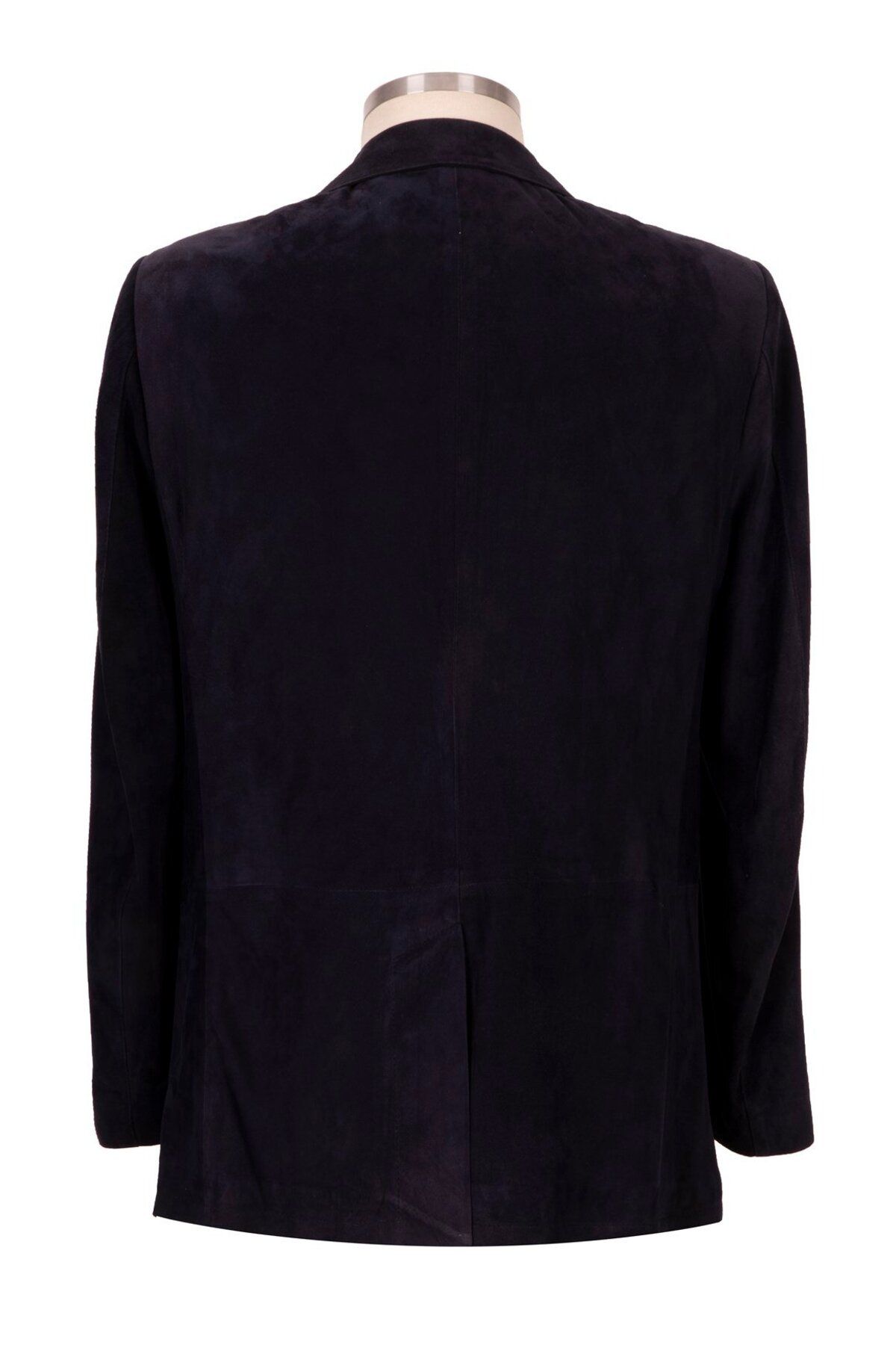 BLU-Men's Navy Blue Suede Blazer Jacket 2