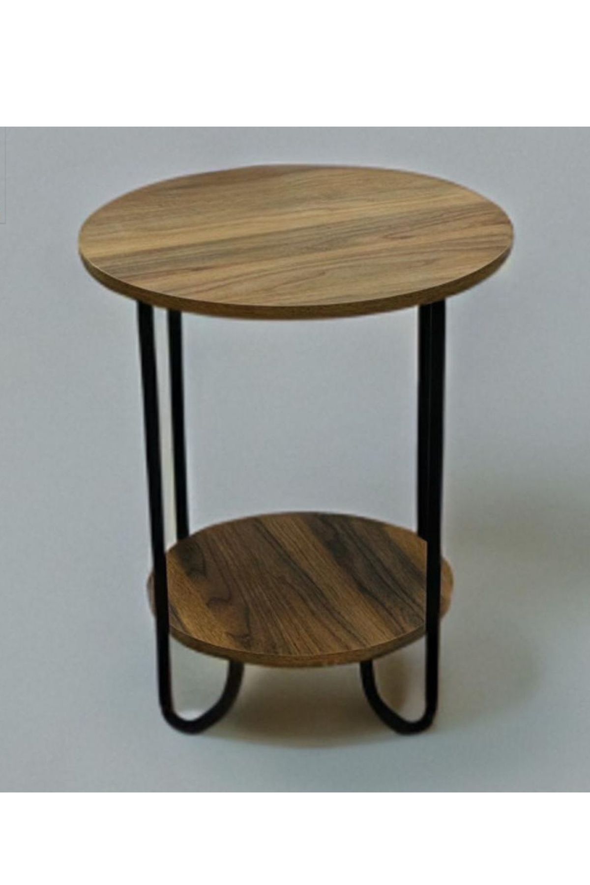 TrentonGCC-Modern Round Side Table with Lower Storage Shelf 1