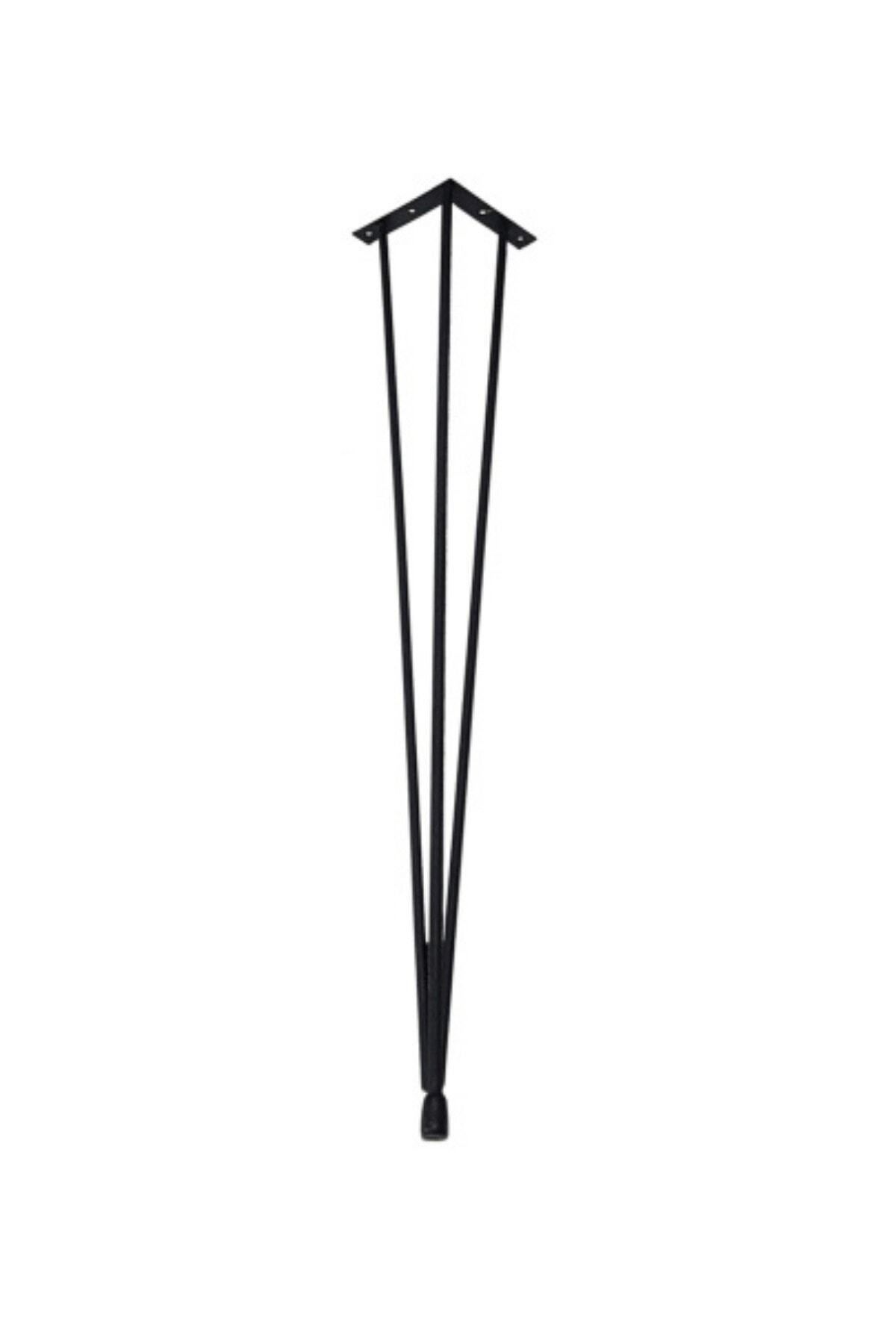 Mikasso Metal Tel Ayak, Firkete Masa, Bar, Dresuar, Zigon Sehpa Ayağı (1 ADET 100CM, 3 AYAKLI) Metalik Tekli