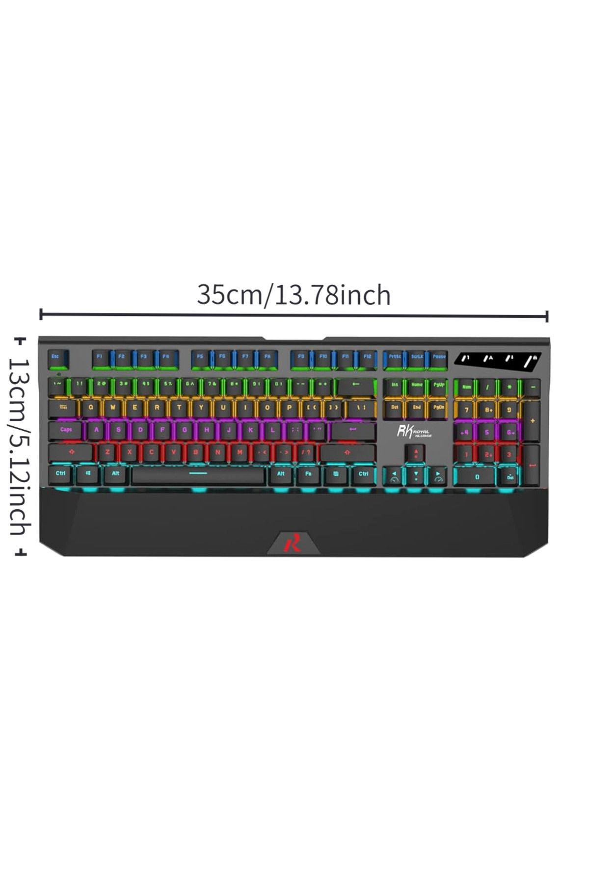 fulina-RK956 Gaming Keyboard, 104 Keys Wired Mechanical Keyboard,LED Backlit Compute 3