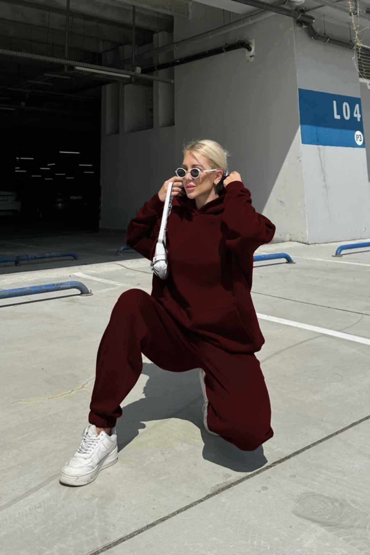 YAKAMEL Kadın Oversize Şardonlu Kalın Mevsimlik Sweatshirt görsel 3